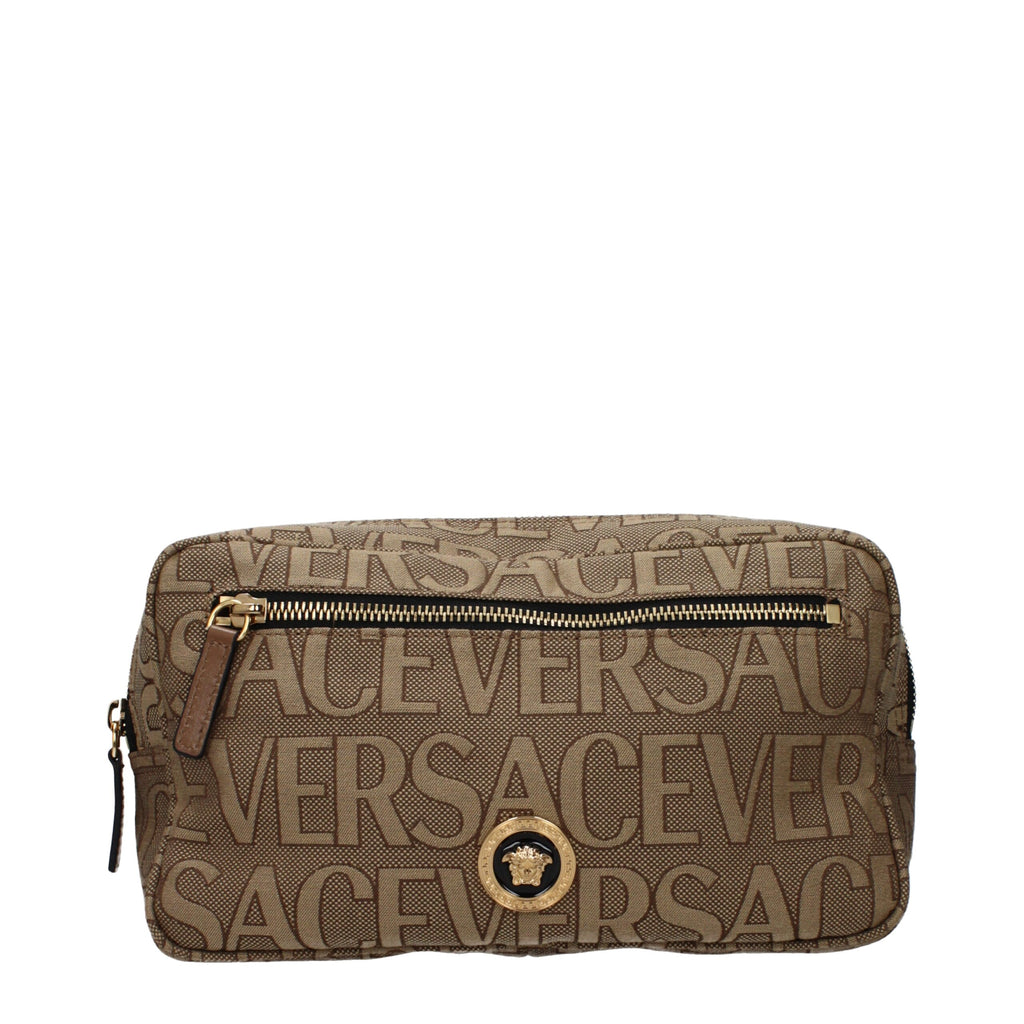Beige Fabric Backpack Versace
