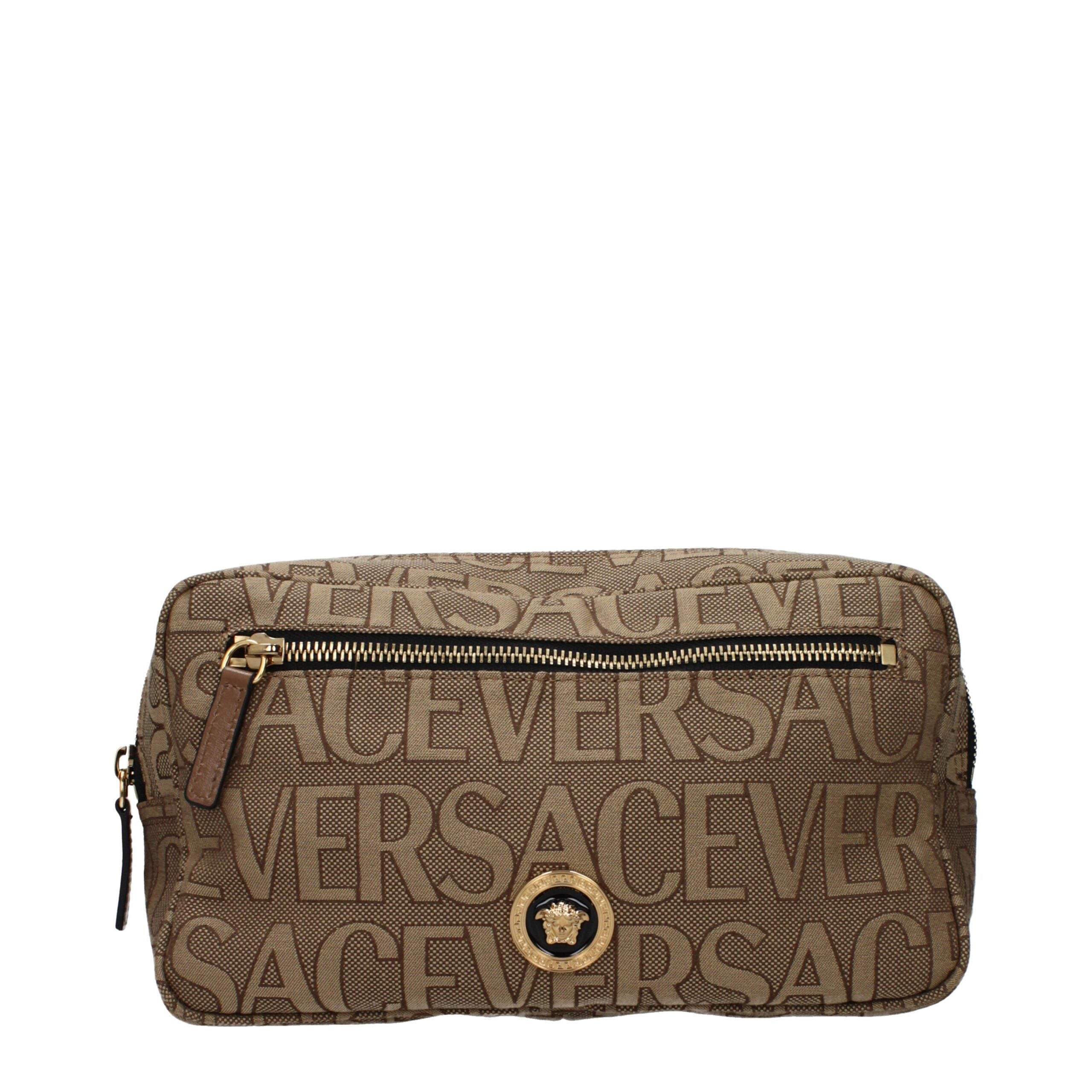 Beige Fabric Backpack Versace