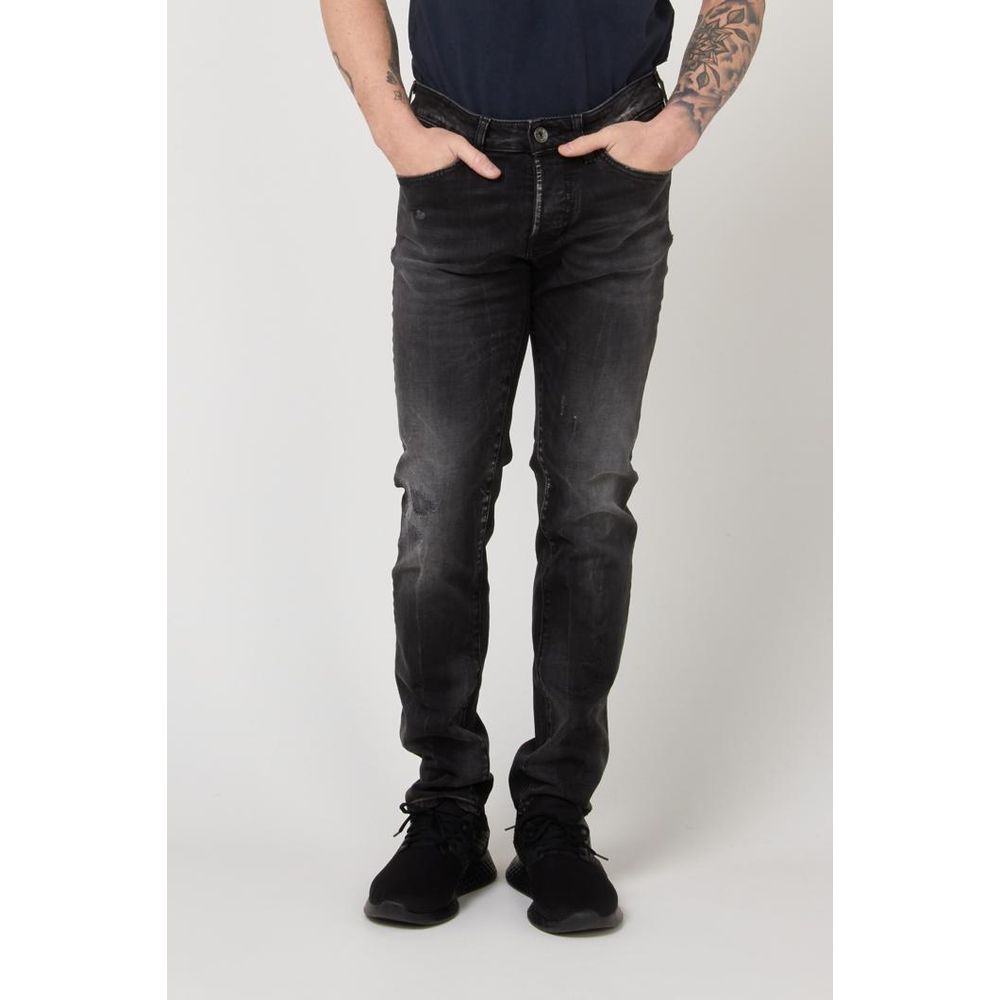 Black Cotton Skinny Jeans