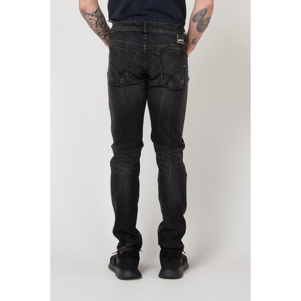 Black Cotton Skinny Jeans