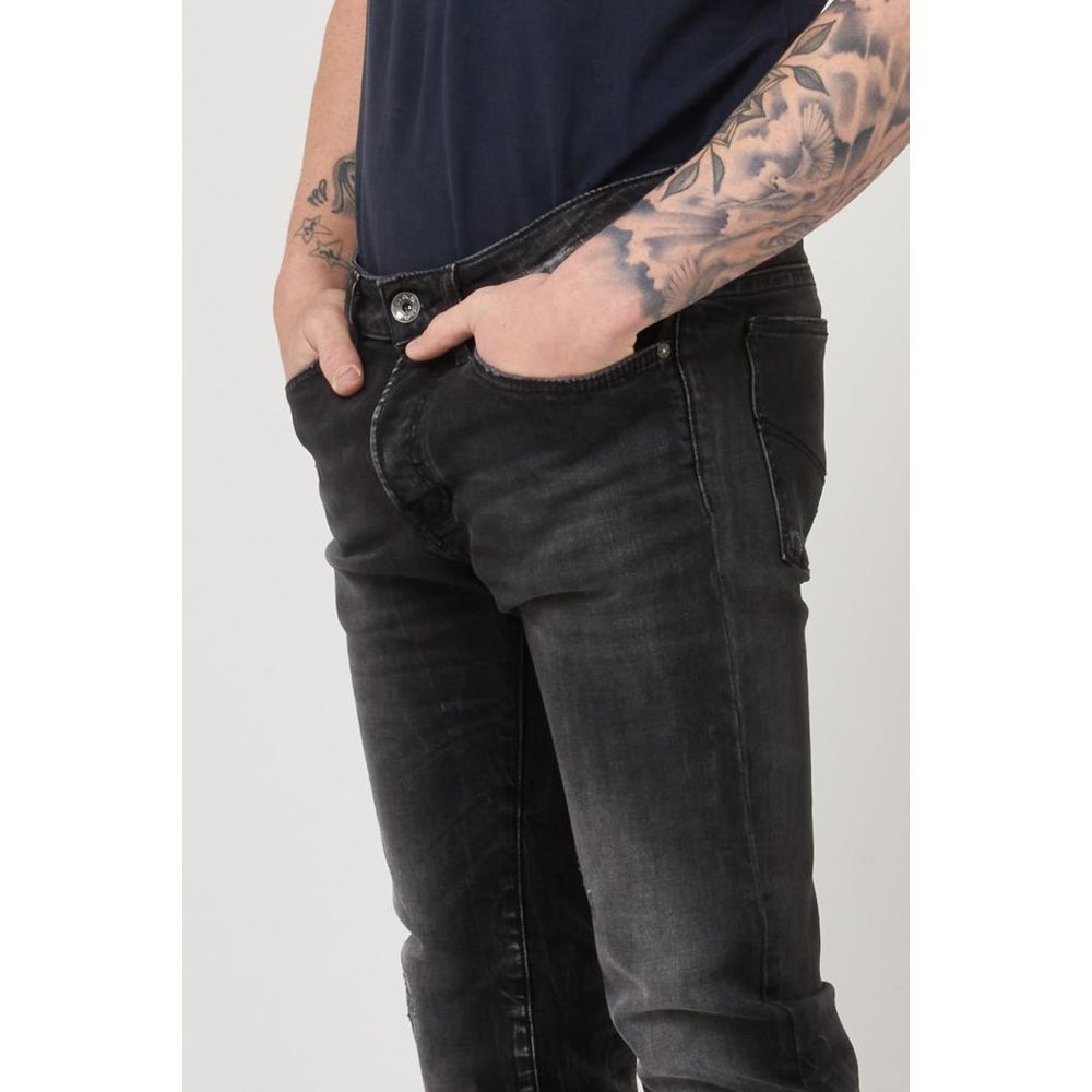 Black Cotton Skinny Jeans