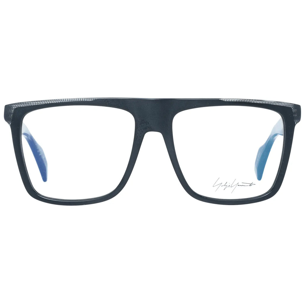 Black rectangular plastic glasses frames with signature detail on the lens and solid temples.
