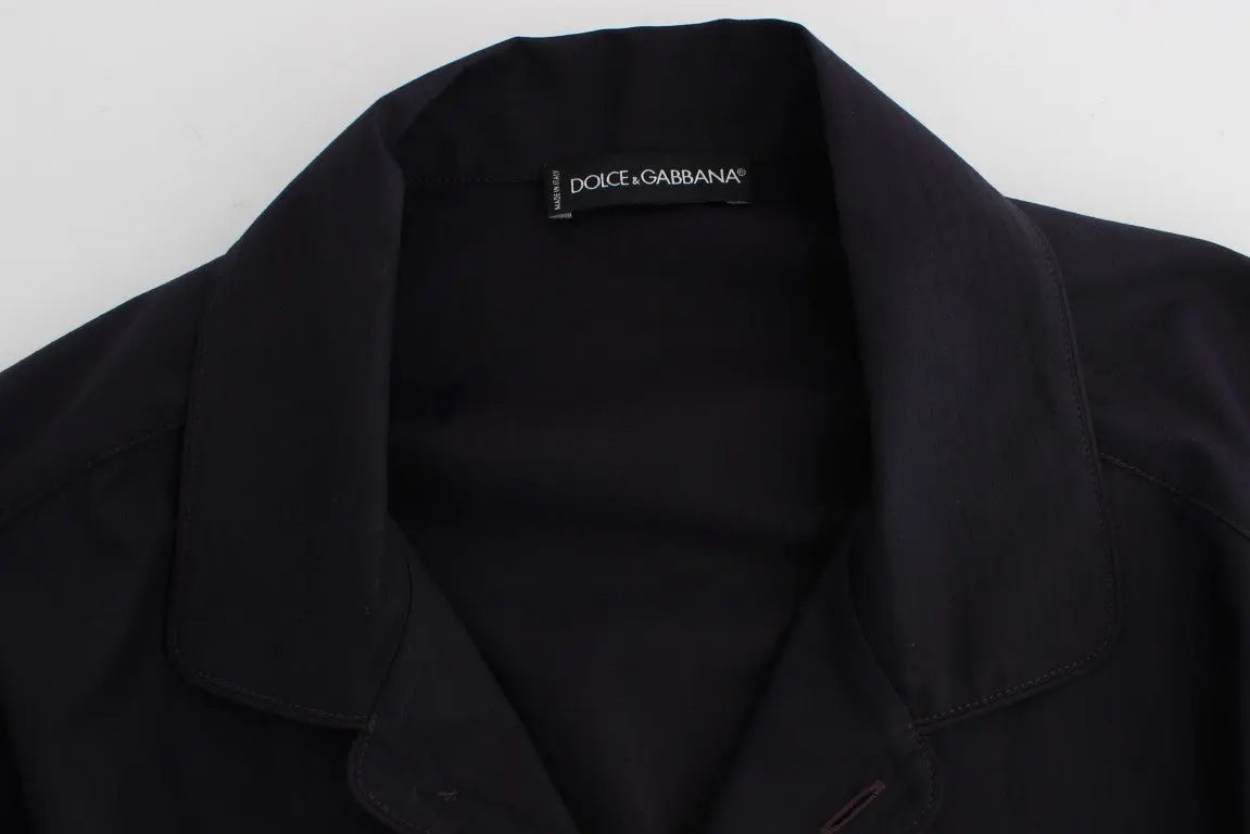 Black button-up long-sleeve cotton shirt with a chest pocket on the left side.