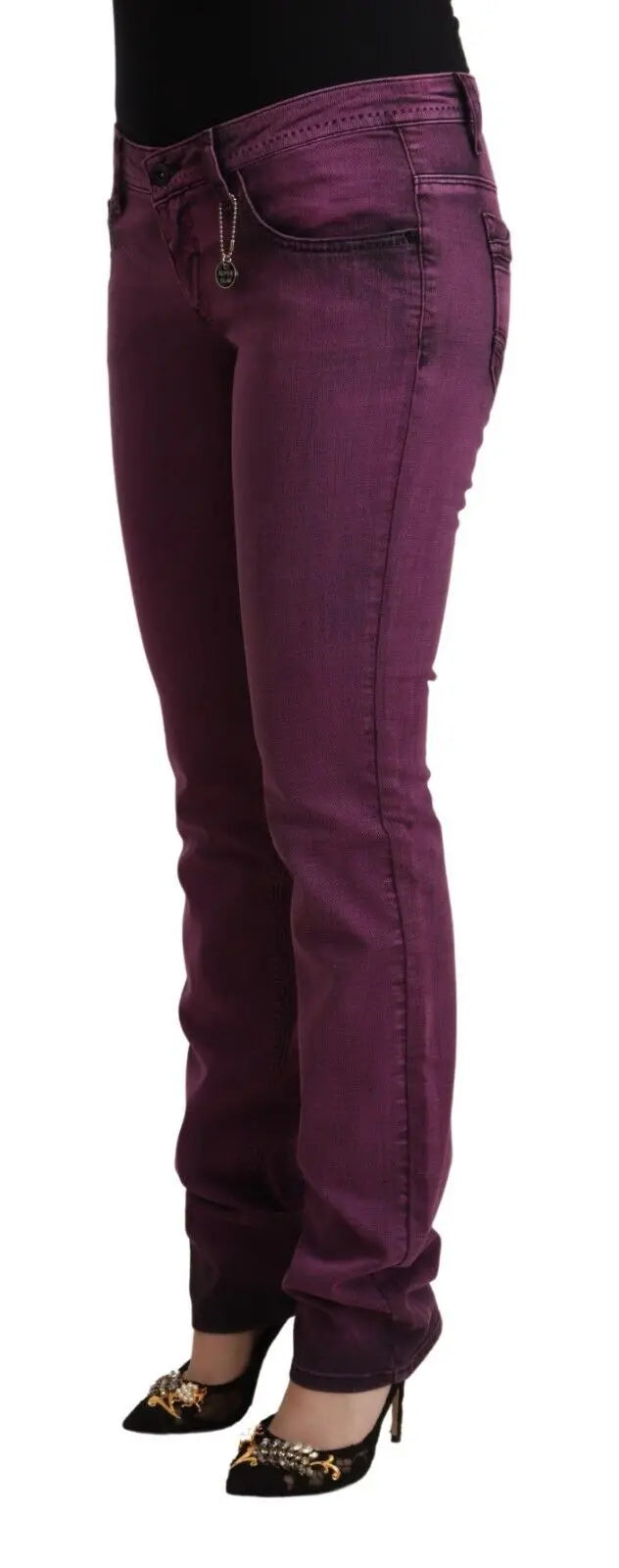Purple Cotton Stretch Slim Fit Denim Jeans Costume National