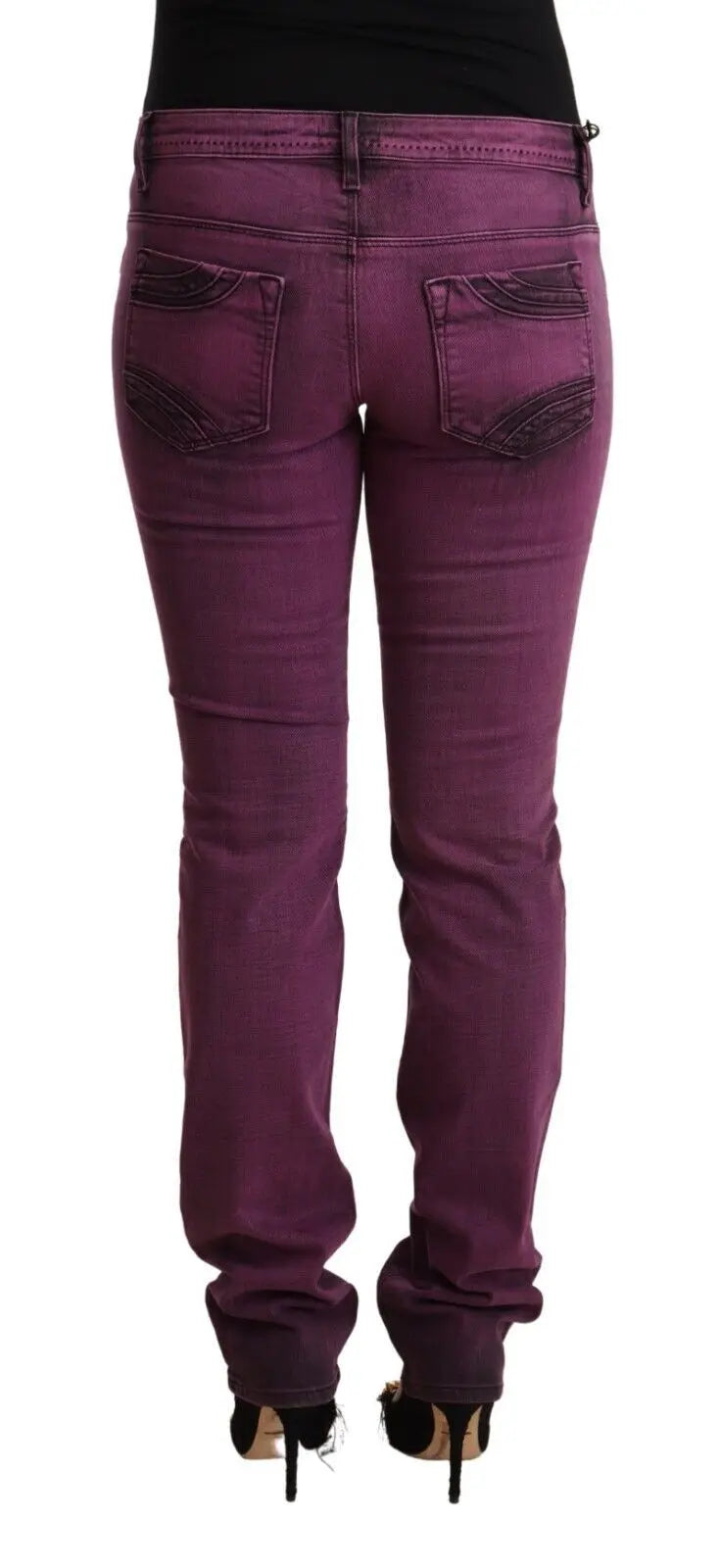 Purple Cotton Stretch Slim Fit Denim Jeans Costume National