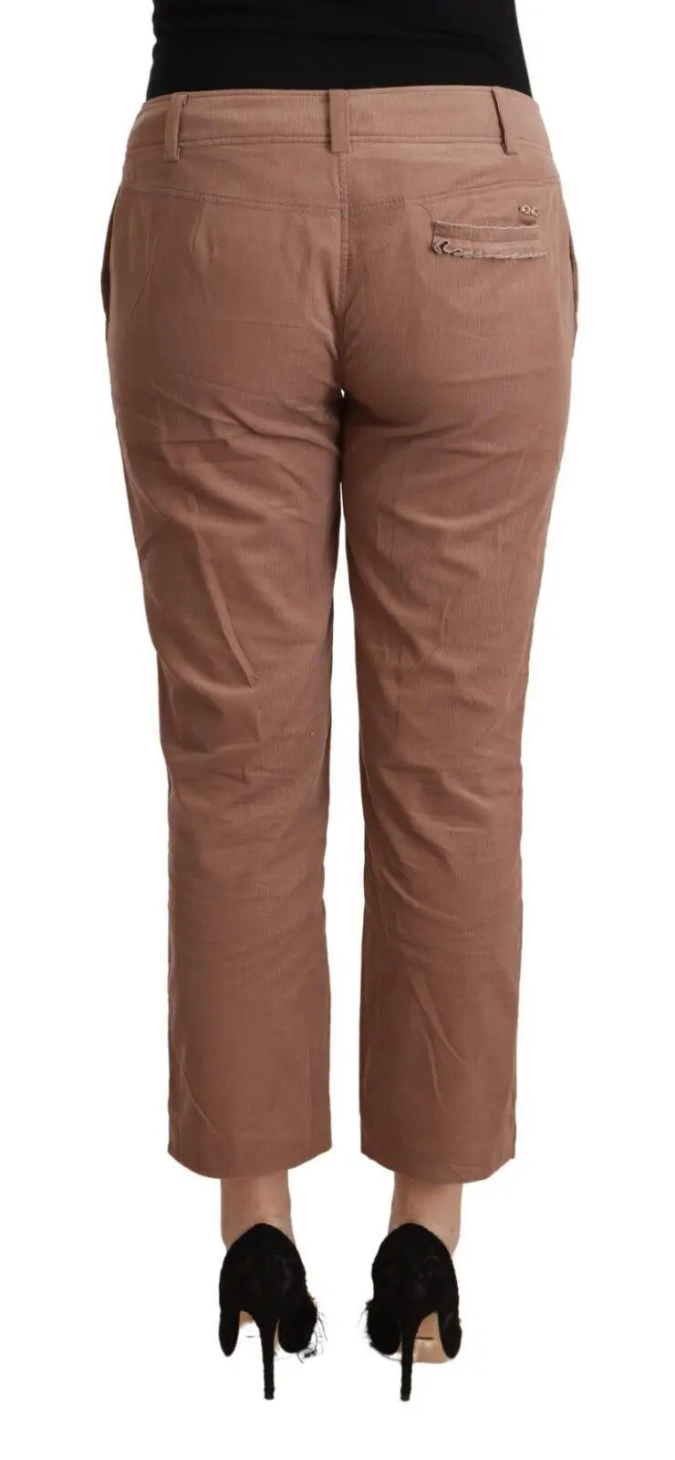 Brown Cotton Tapered Cropped Pants Costume National