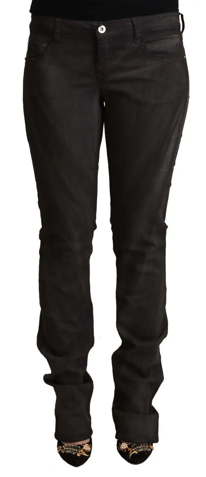 Black Cotton Mid Waist Skinny Pants Costume National