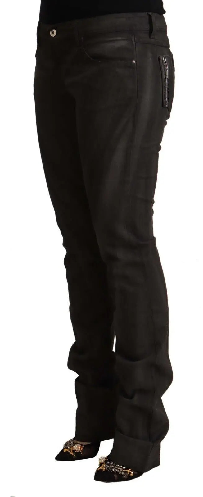Black Cotton Mid Waist Skinny Pants Costume National