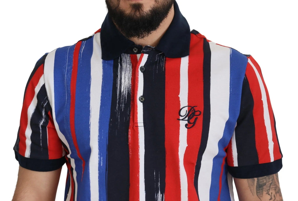 Multicolor Cotton Polo Top T-shirt Dolce & Gabbana