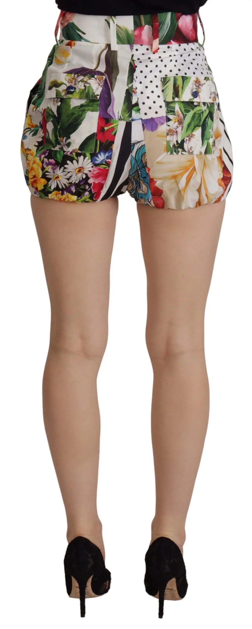 Multicolor High Waist Hot Pants Shorts Dolce & Gabbana
