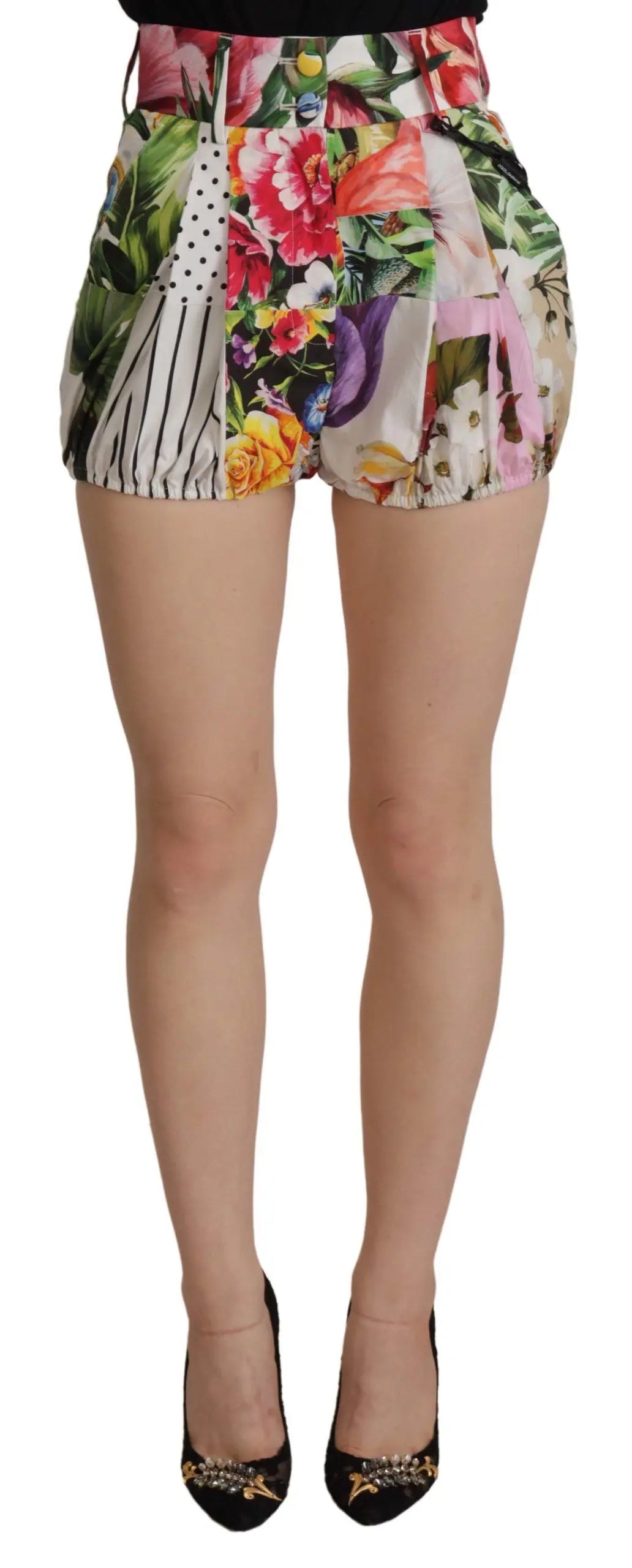 Multicolor High Waist Hot Pants Shorts Dolce & Gabbana