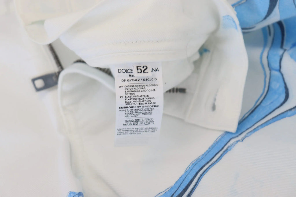 White Blue Denim Cotton Jeans Stretch Skinny Fit Pant Dolce & Gabbana