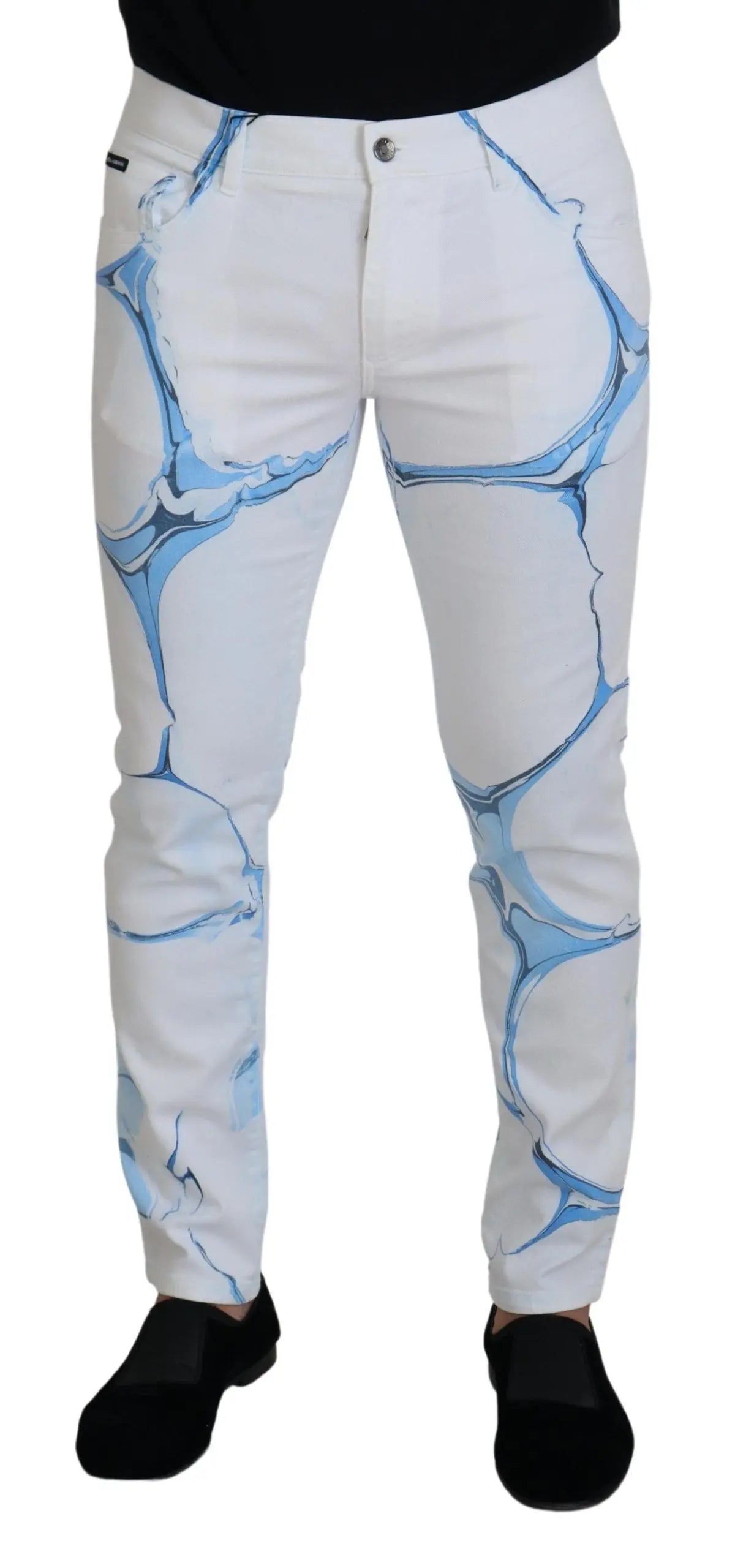 White Blue Denim Cotton Jeans Stretch Skinny Fit Pant Dolce & Gabbana