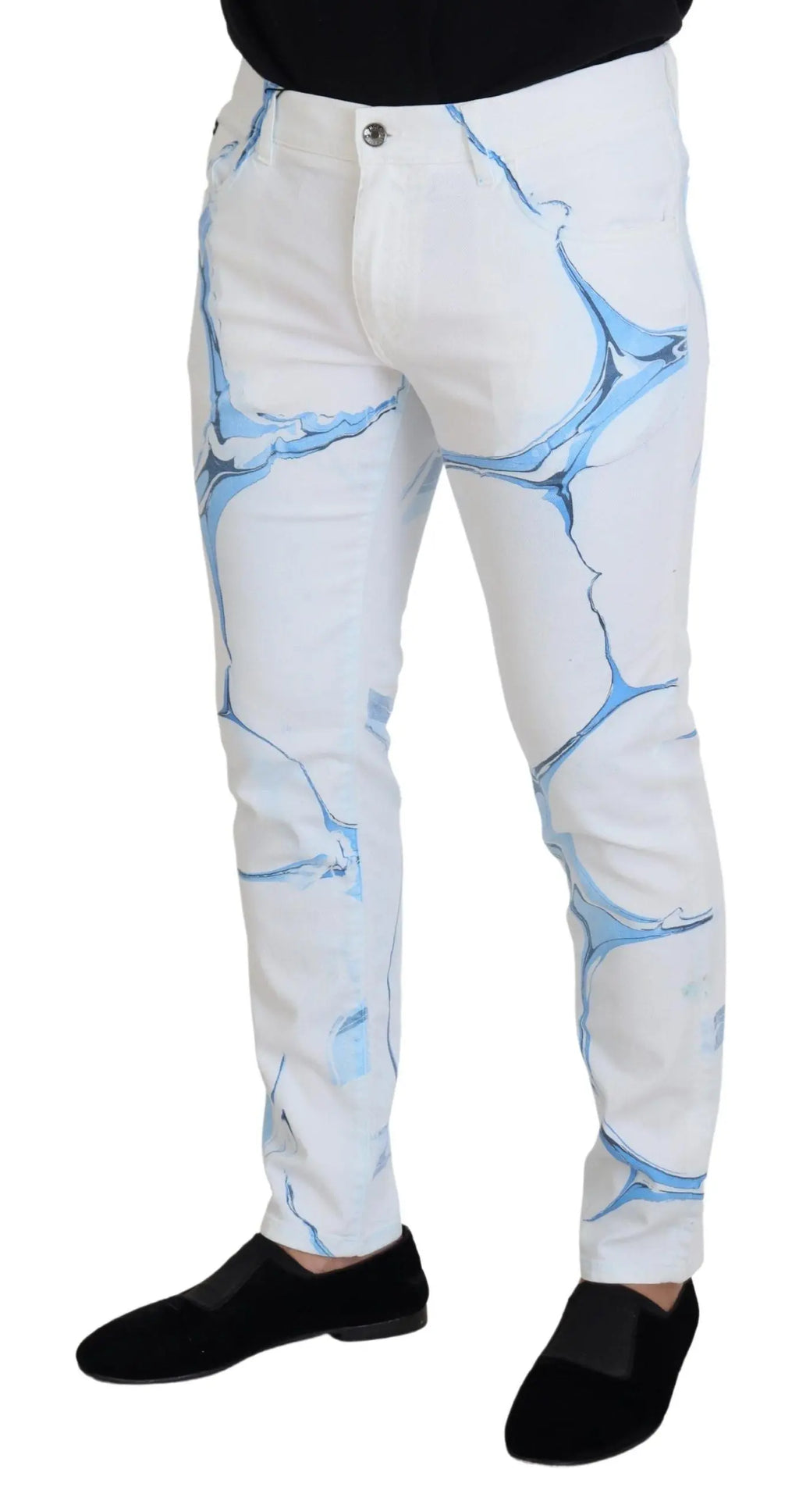 White Blue Denim Cotton Jeans Stretch Skinny Fit Pant Dolce & Gabbana