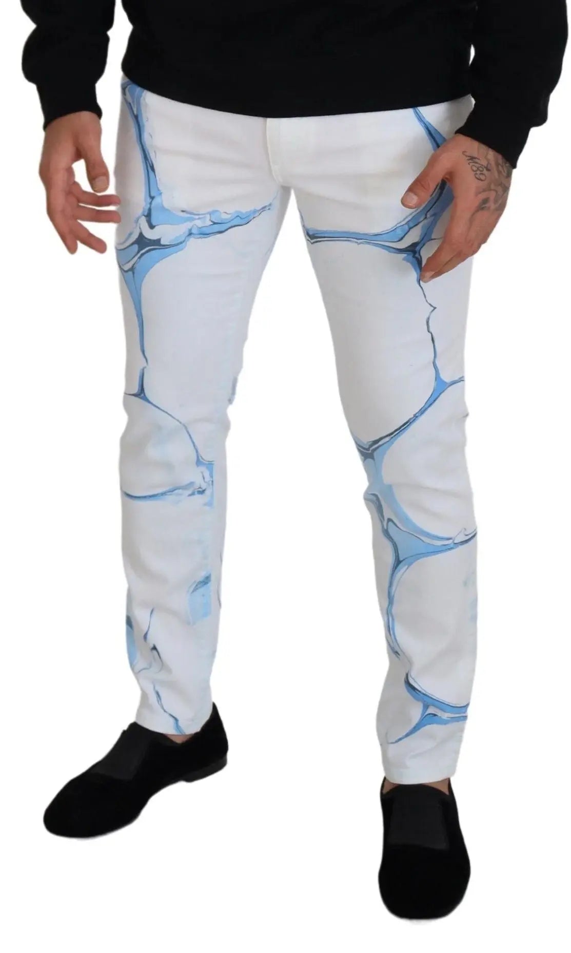 White Blue Denim Cotton Jeans Stretch Skinny Fit Pant Dolce & Gabbana