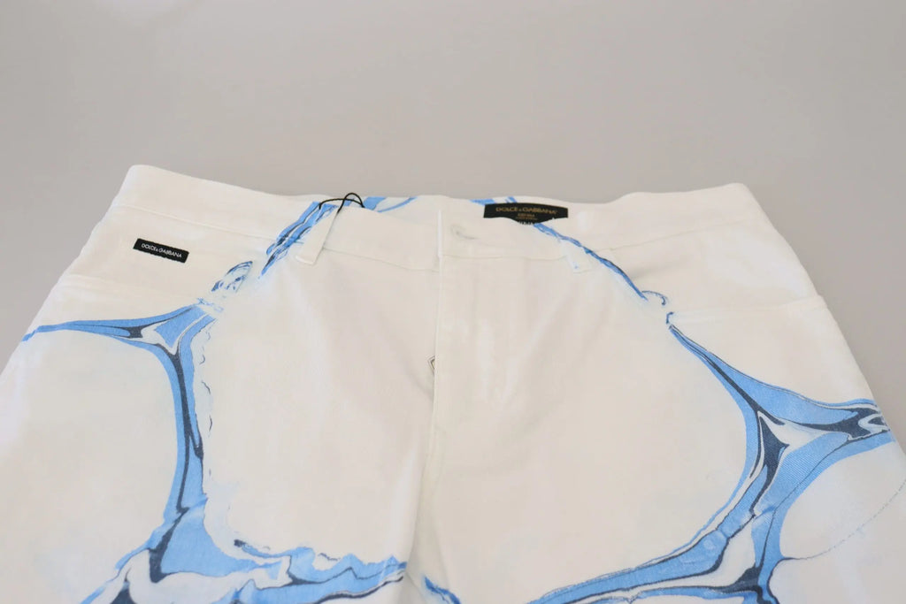 White Blue Denim Cotton Jeans Stretch Skinny Fit Pant Dolce & Gabbana