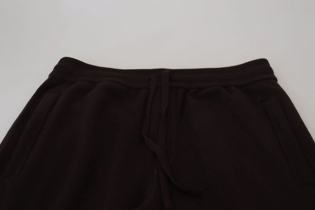 Brown Cashmere Trousers Bottoms Drawstring Pants Dolce & Gabbana