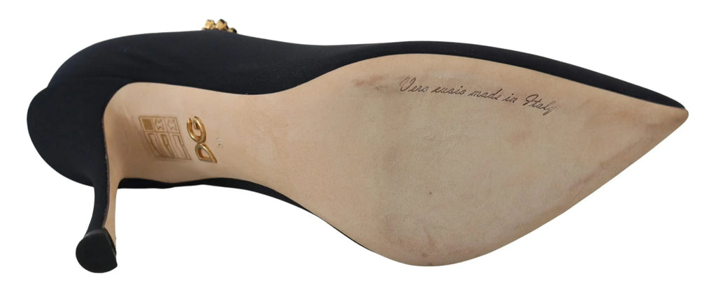 Black Socks Stretch Crystal Pumps Shoes Dolce & Gabbana