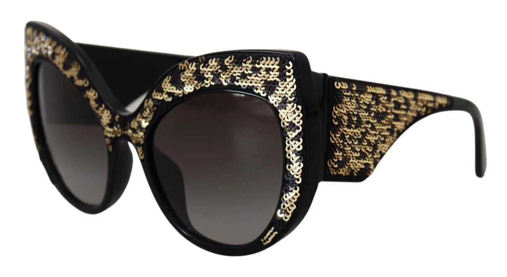 Black Gold Sequin Butterfly Polarized DG4326 Sunglasses Dolce & Gabbana