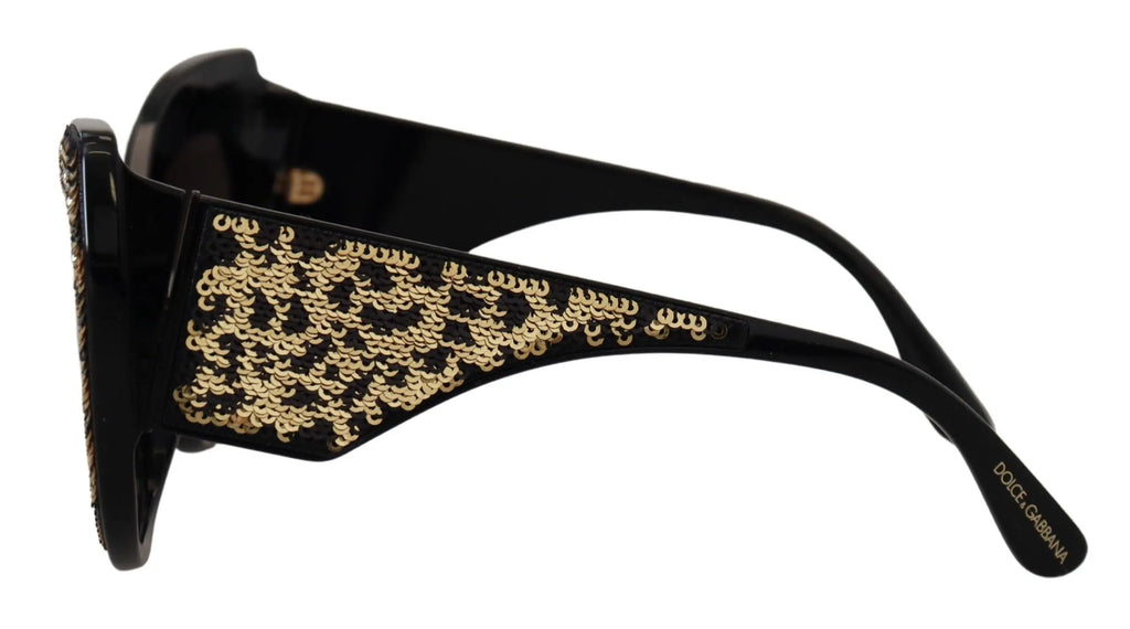 Black Gold Sequin Butterfly Polarized DG4326 Sunglasses Dolce & Gabbana