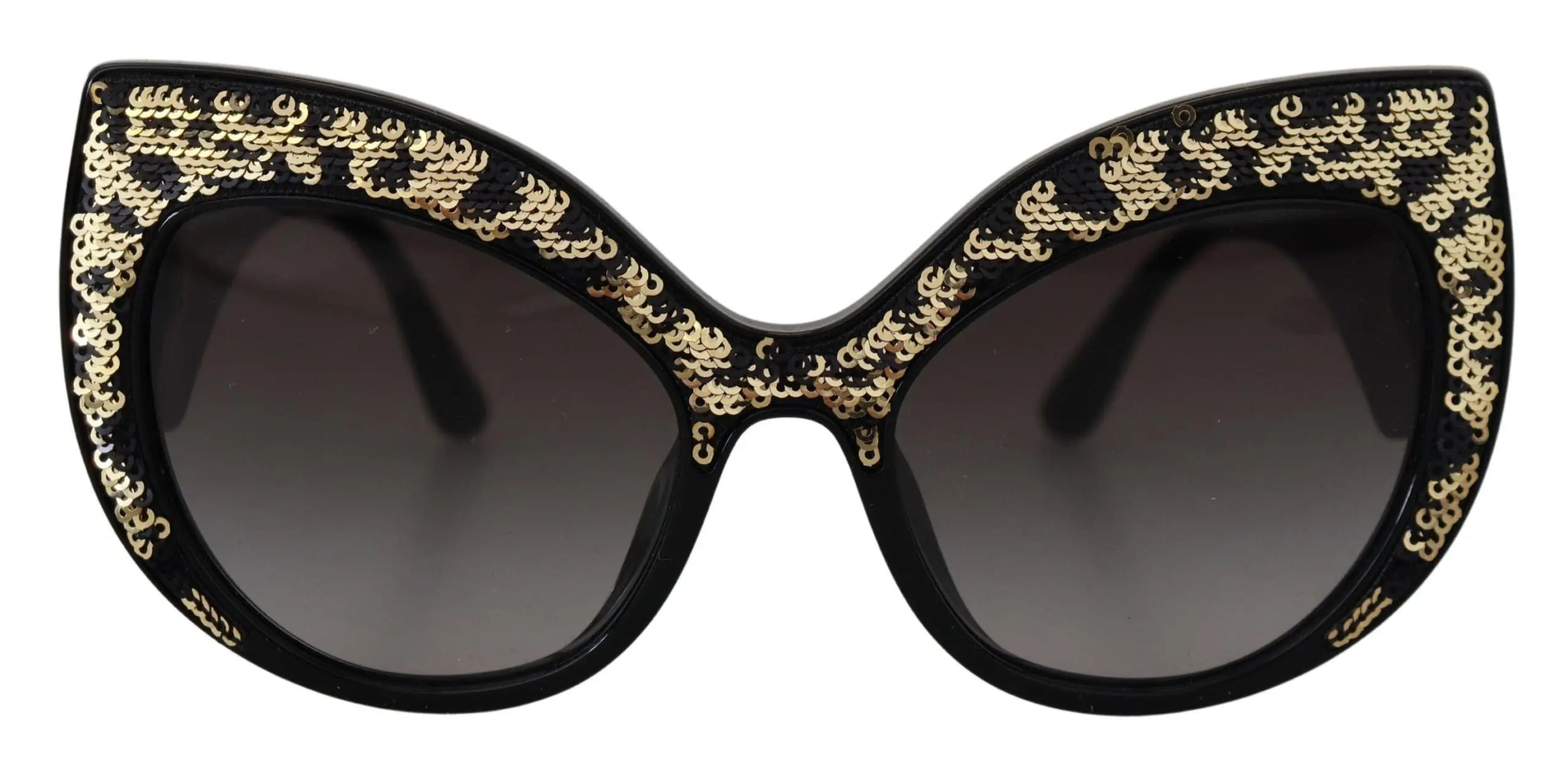 Black Gold Sequin Butterfly Polarized DG4326 Sunglasses Dolce & Gabbana