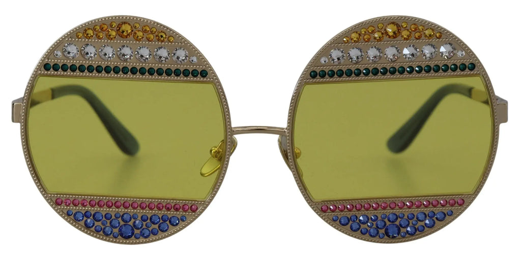 Gold Oval Metal Crystals Shades DG2209B Sunglasses Dolce & Gabbana