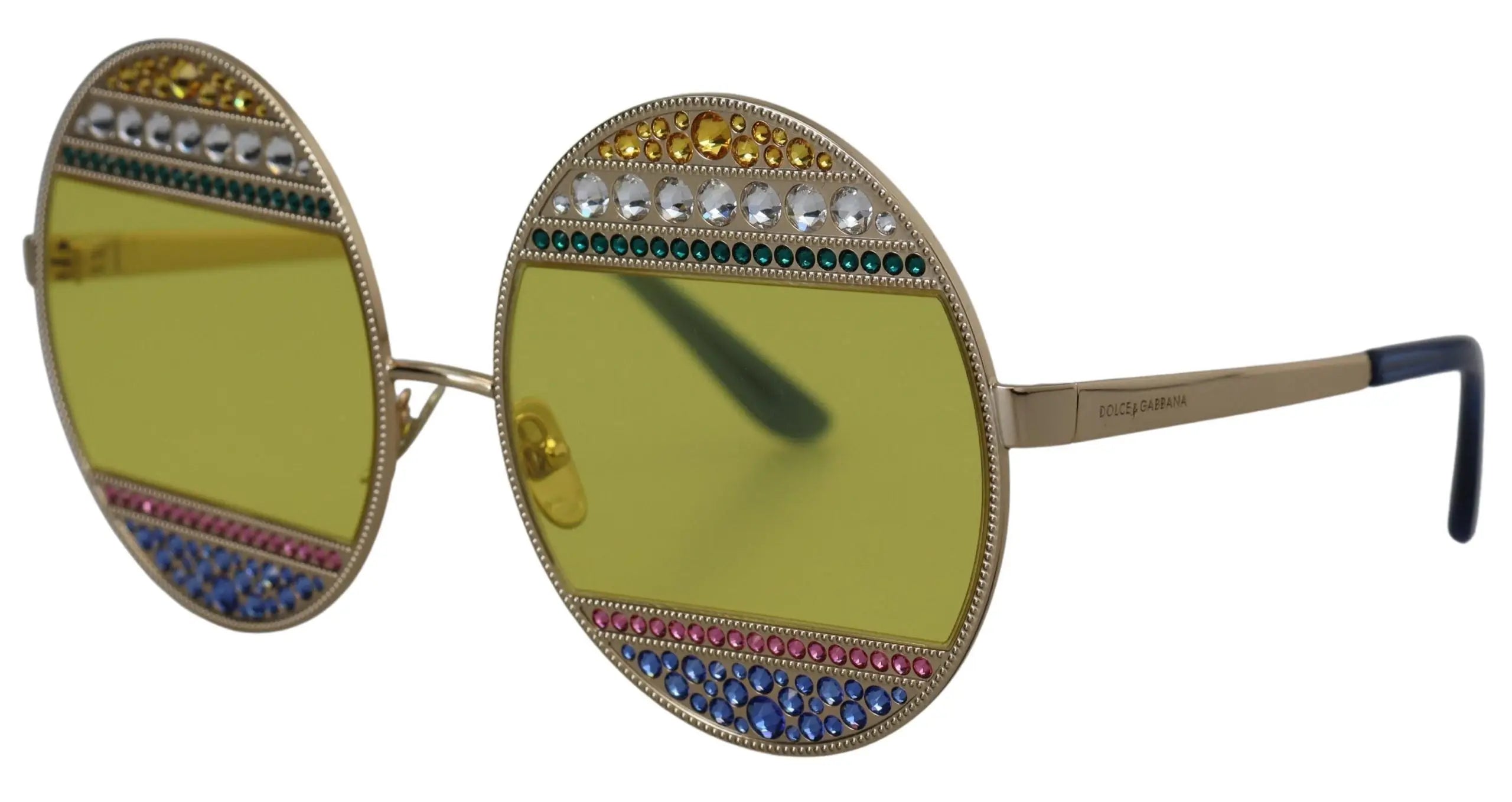 Gold Oval Metal Crystals Shades DG2209B Sunglasses Dolce & Gabbana