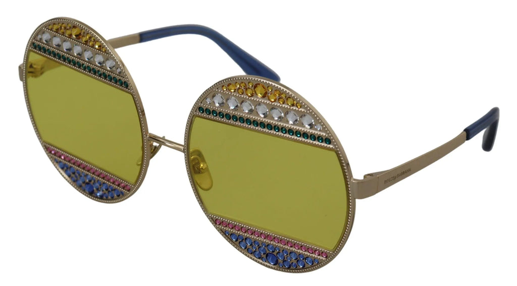 Gold Oval Metal Crystals Shades DG2209B Sunglasses Dolce & Gabbana