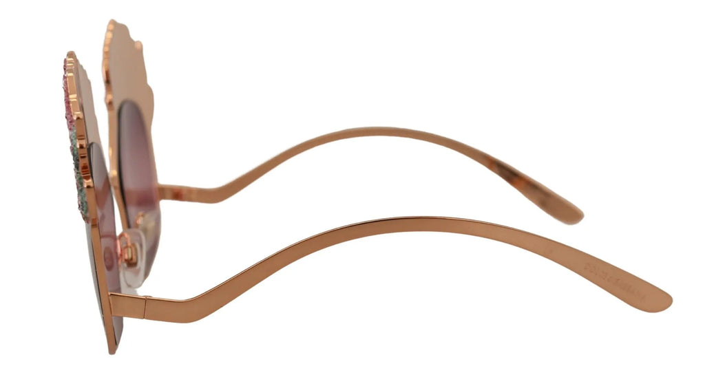 Pink Gold Rose Sequin Embroidery DG2202 Sunglasses Dolce & Gabbana