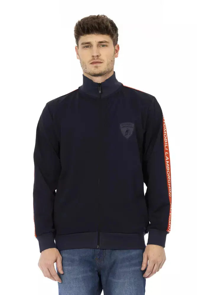 Blue Polyester Men Sweatshirt Automobili Lamborghini