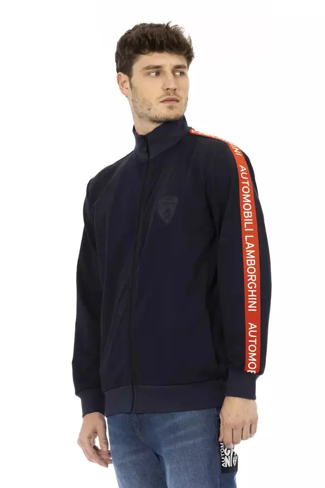 Blue Polyester Men Sweatshirt Automobili Lamborghini