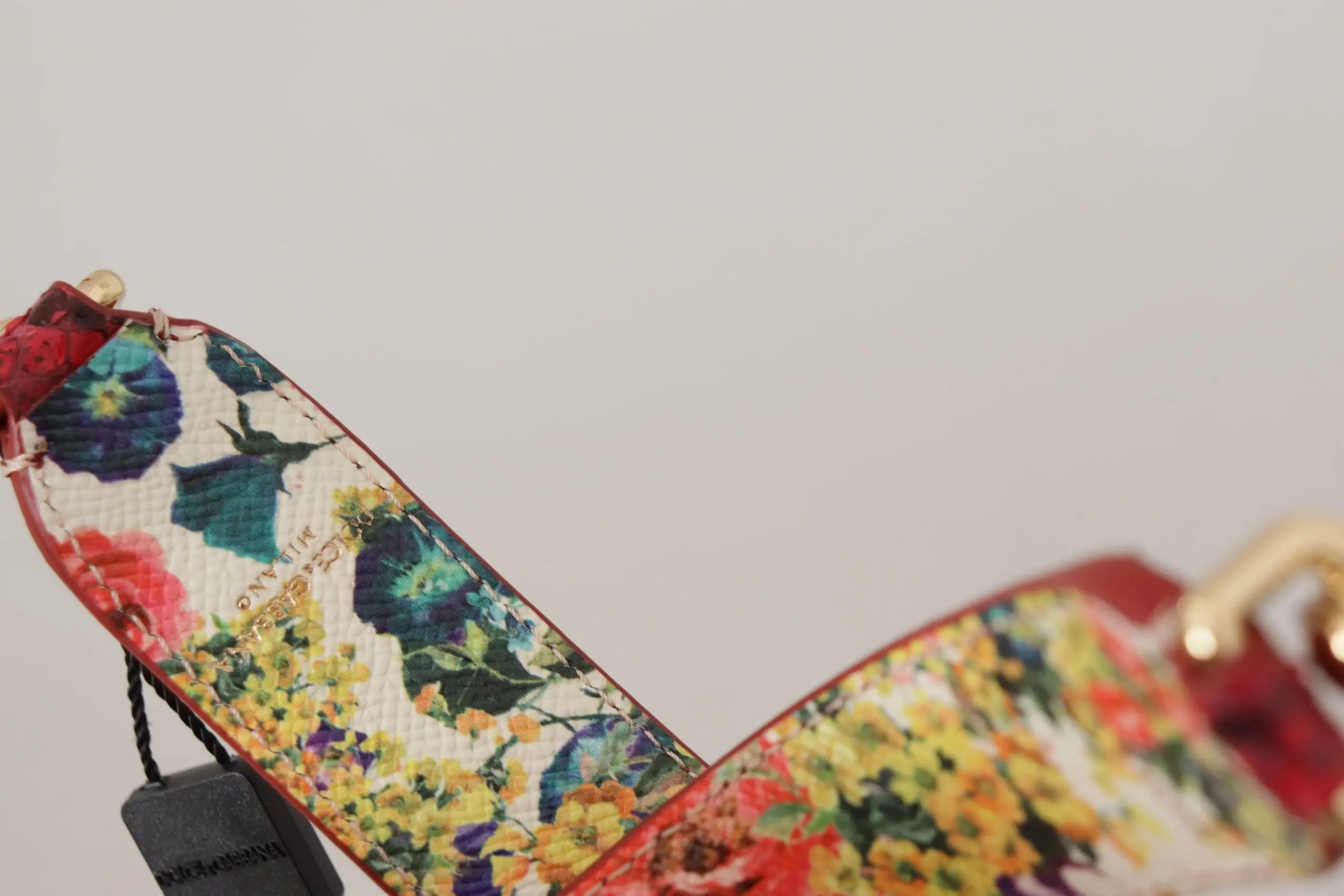 Red Exotic Leather Crystals Reversible Shoulder Strap Dolce & Gabbana