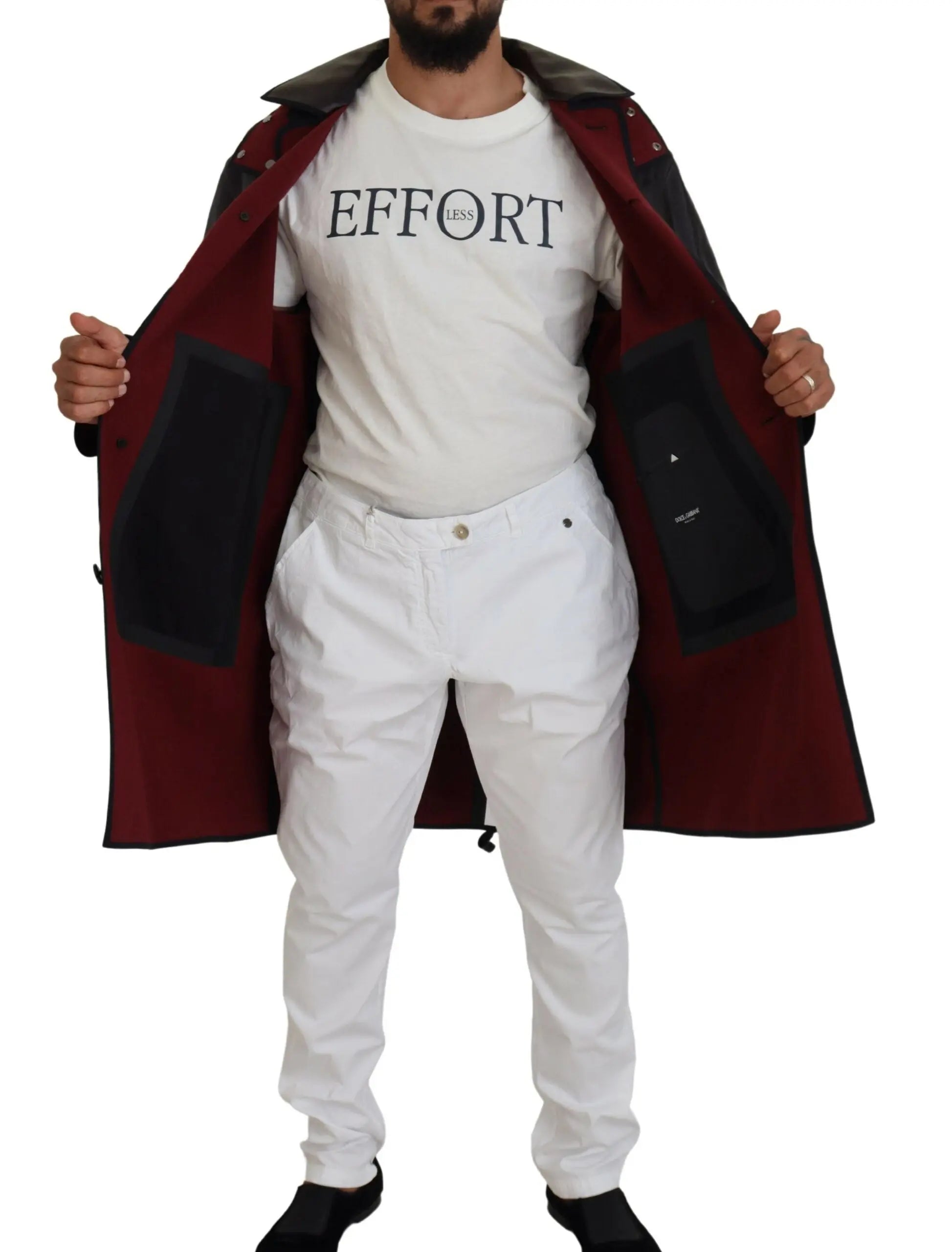 Black Trench Hooded Parka Cotton Jacket Dolce & Gabbana