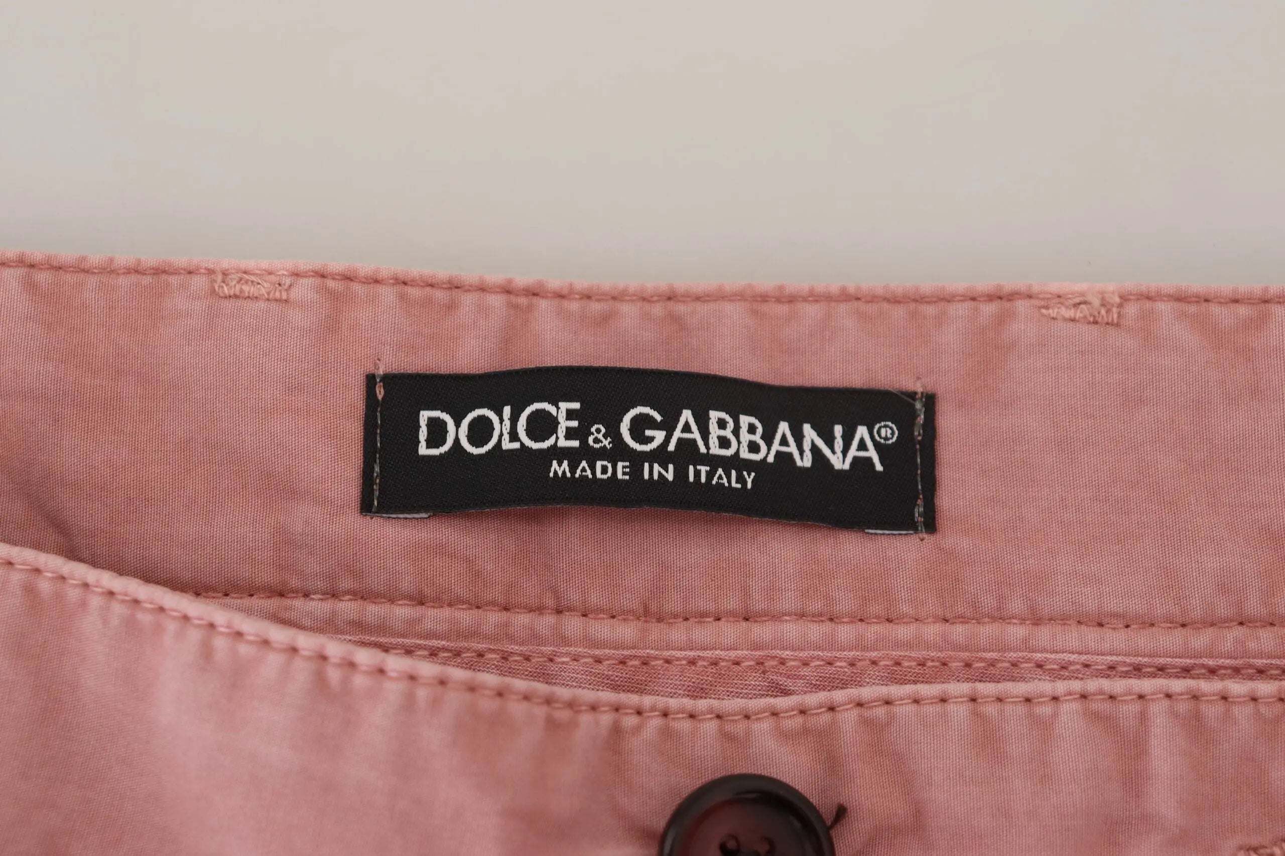 Pink Chinos Cotton Casual Mens Shorts Dolce & Gabbana