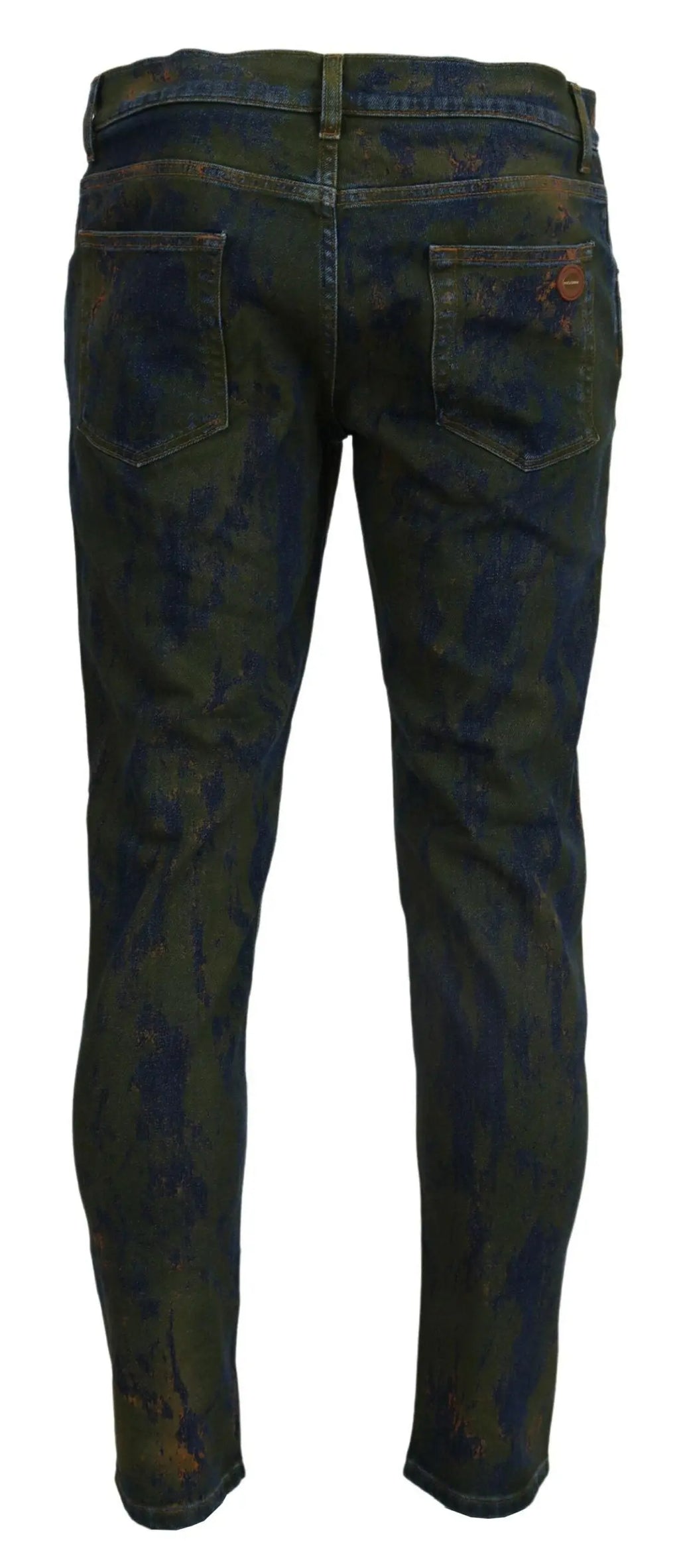 Blue Green Skinny Cotton Denim Jeans Dolce & Gabbana