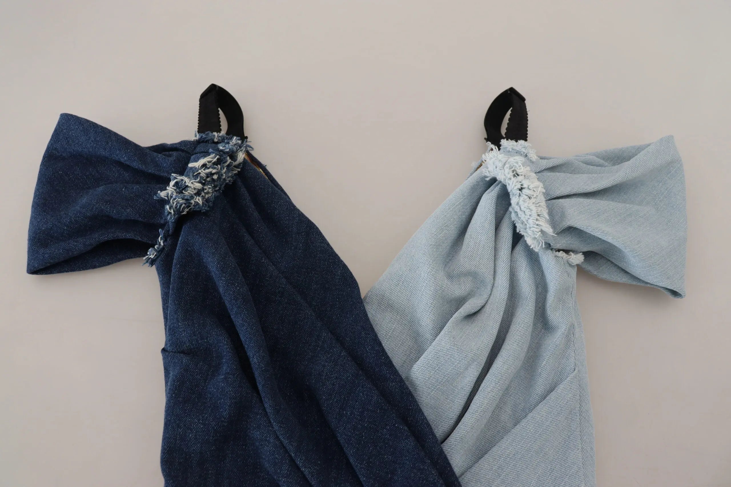 Two Tone Blue Patchwork Denim Mini Dress Dolce & Gabbana