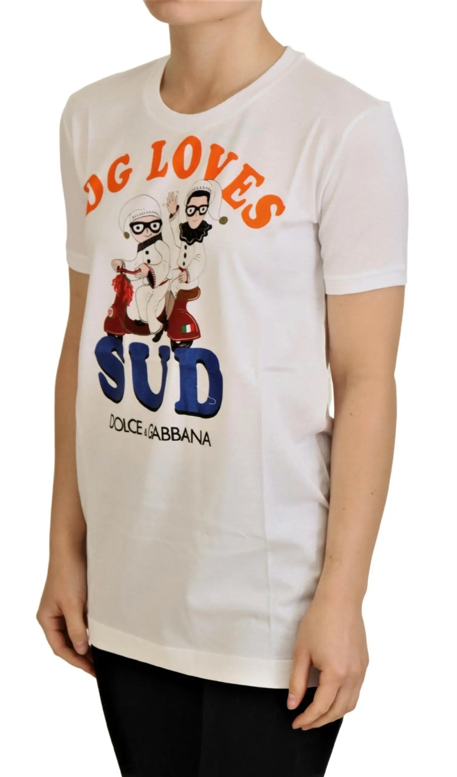 White Cotton DG Loves SUD  T-shirt Dolce & Gabbana