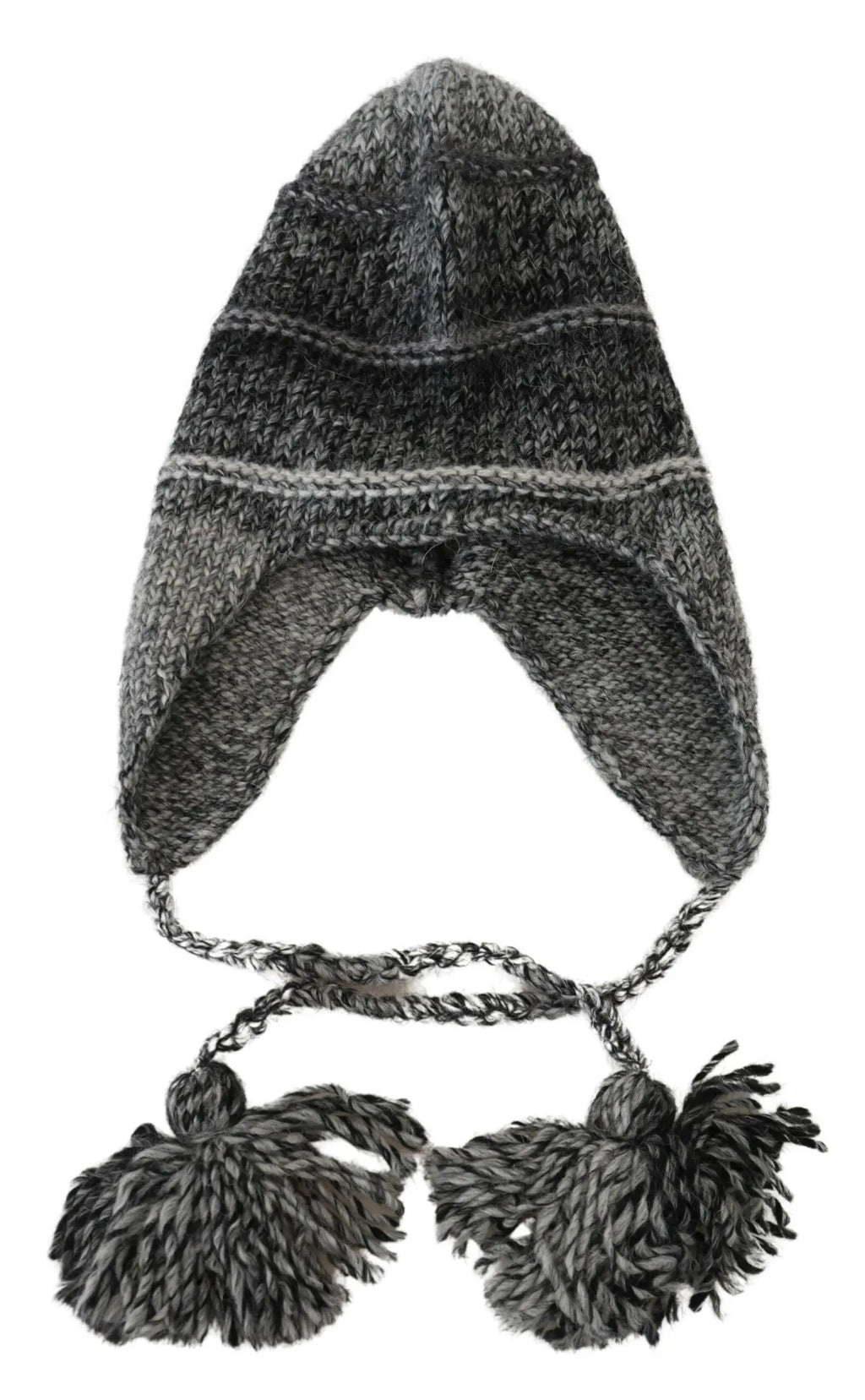 Gray Warm Fleece Ear Flaps Knit Beanie Hat Dolce & Gabbana