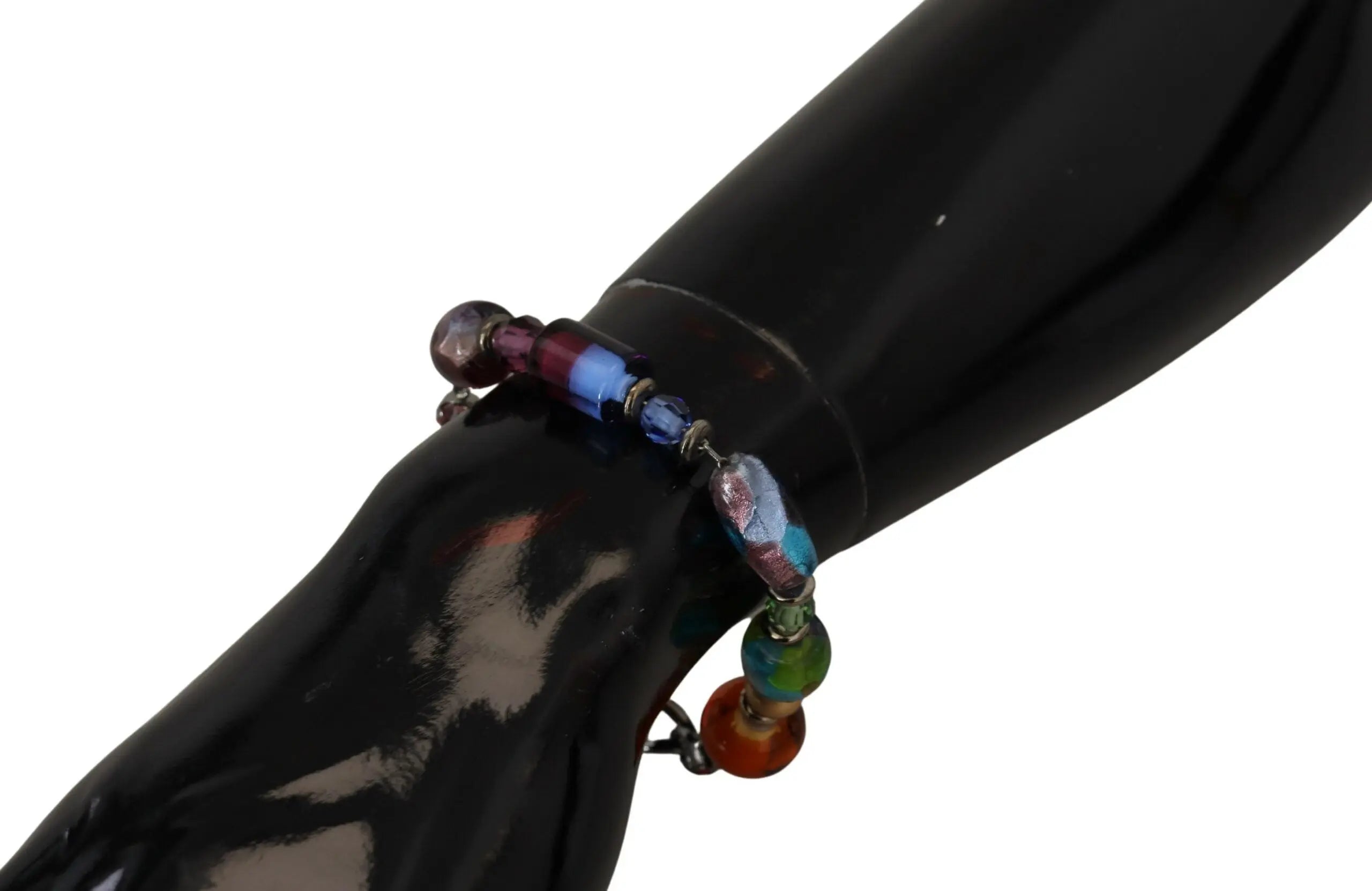 multicolor Silver Chain Brass Beaded Lobster Clasp Bracelet Dolce & Gabbana