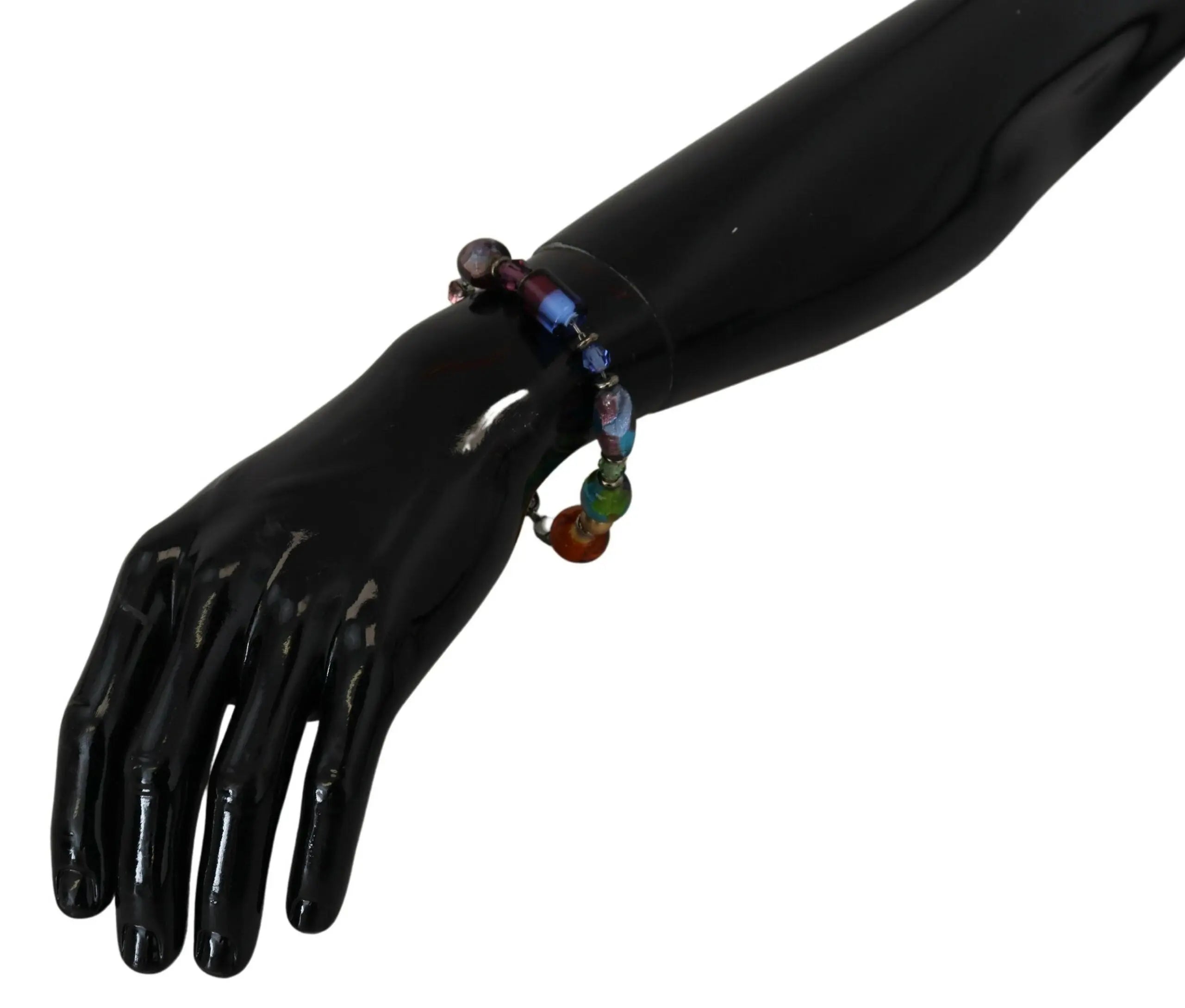 multicolor Silver Chain Brass Beaded Lobster Clasp Bracelet Dolce & Gabbana