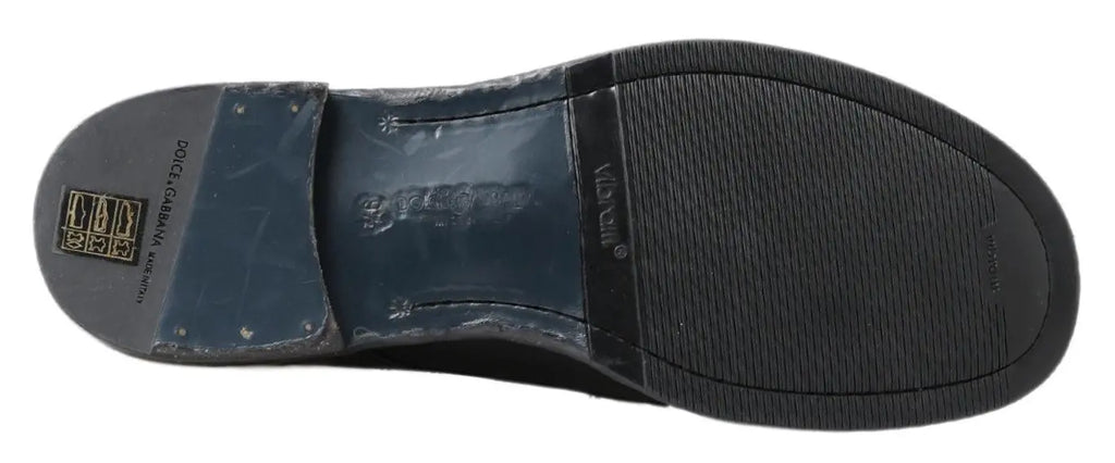 Black Horse Leather Perugino Boots Dolce & Gabbana