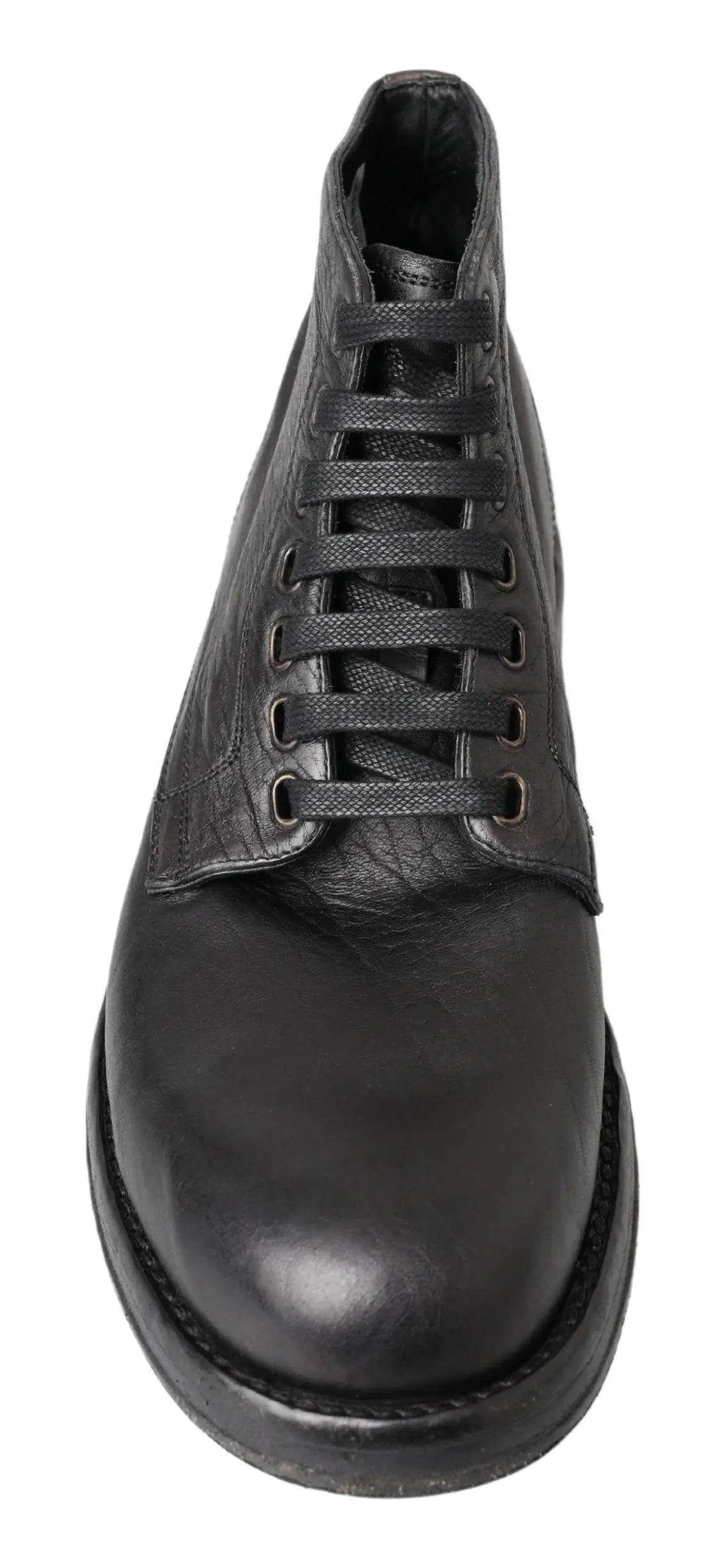 Black Horse Leather Perugino Boots Dolce & Gabbana