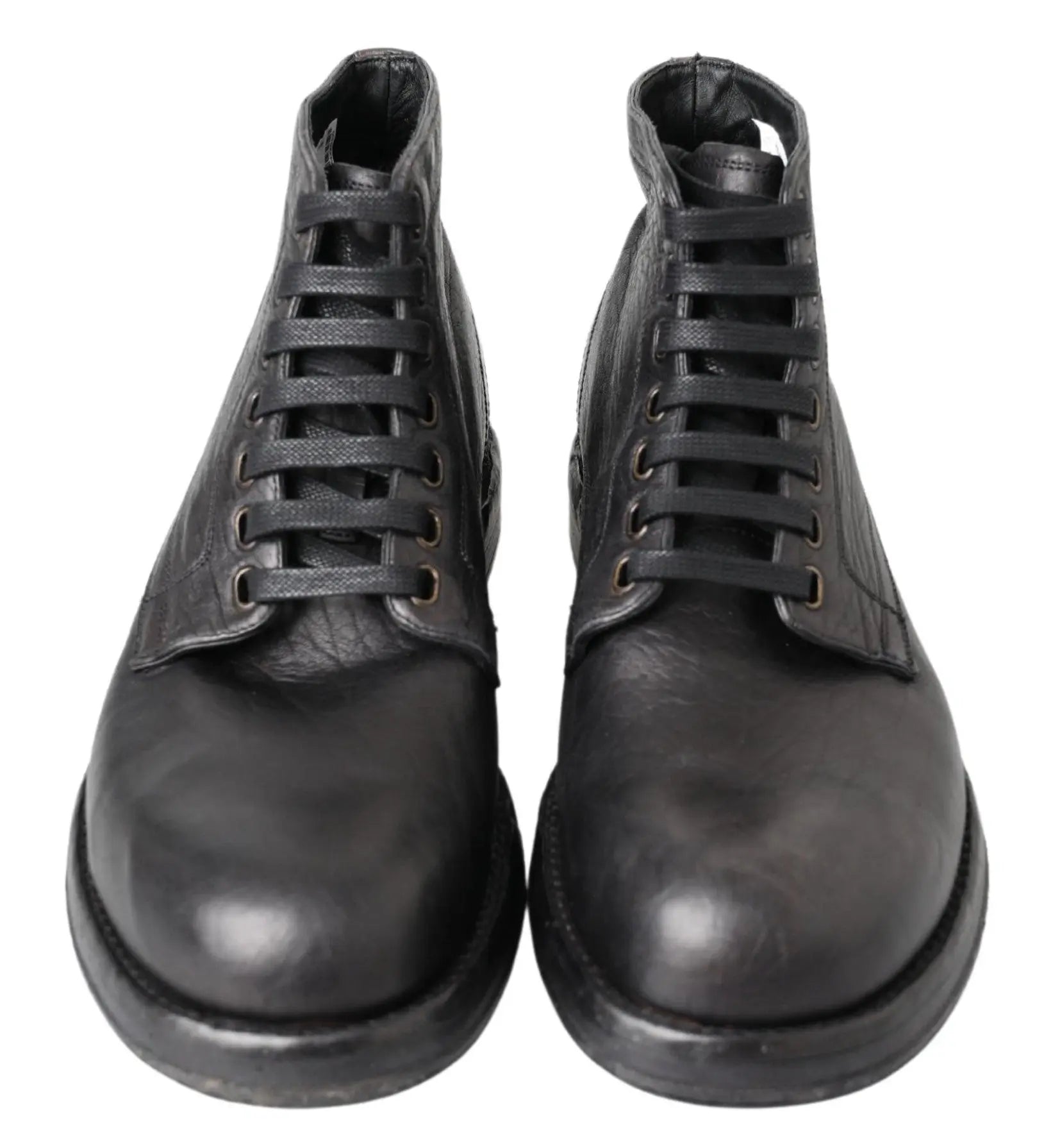 Black Horse Leather Perugino Boots Dolce & Gabbana