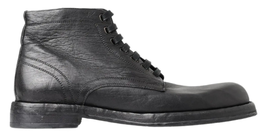Black Horse Leather Perugino Boots Dolce & Gabbana