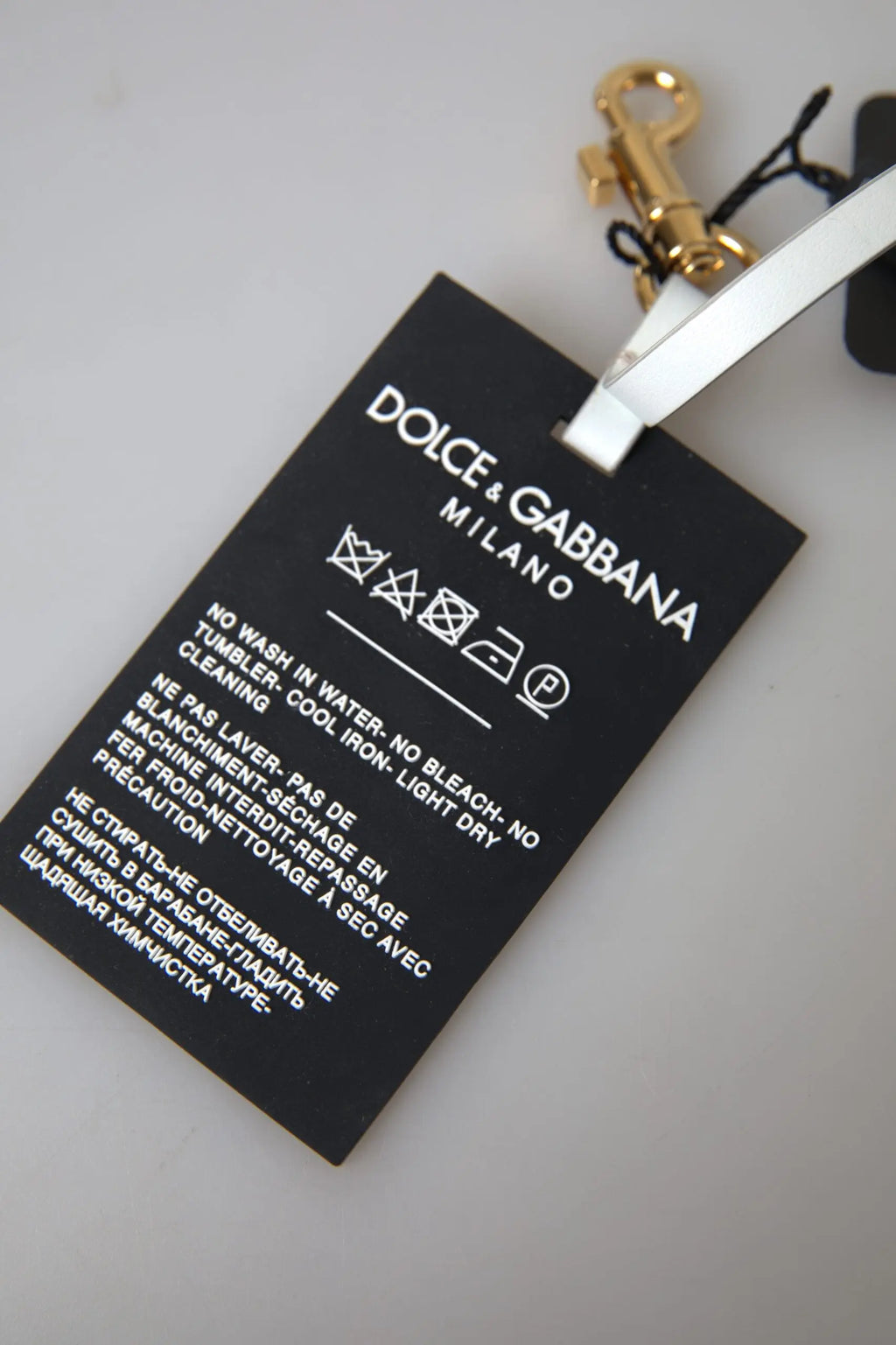 Black Silicone DG Logo Gold Brass Keychain Dolce & Gabbana
