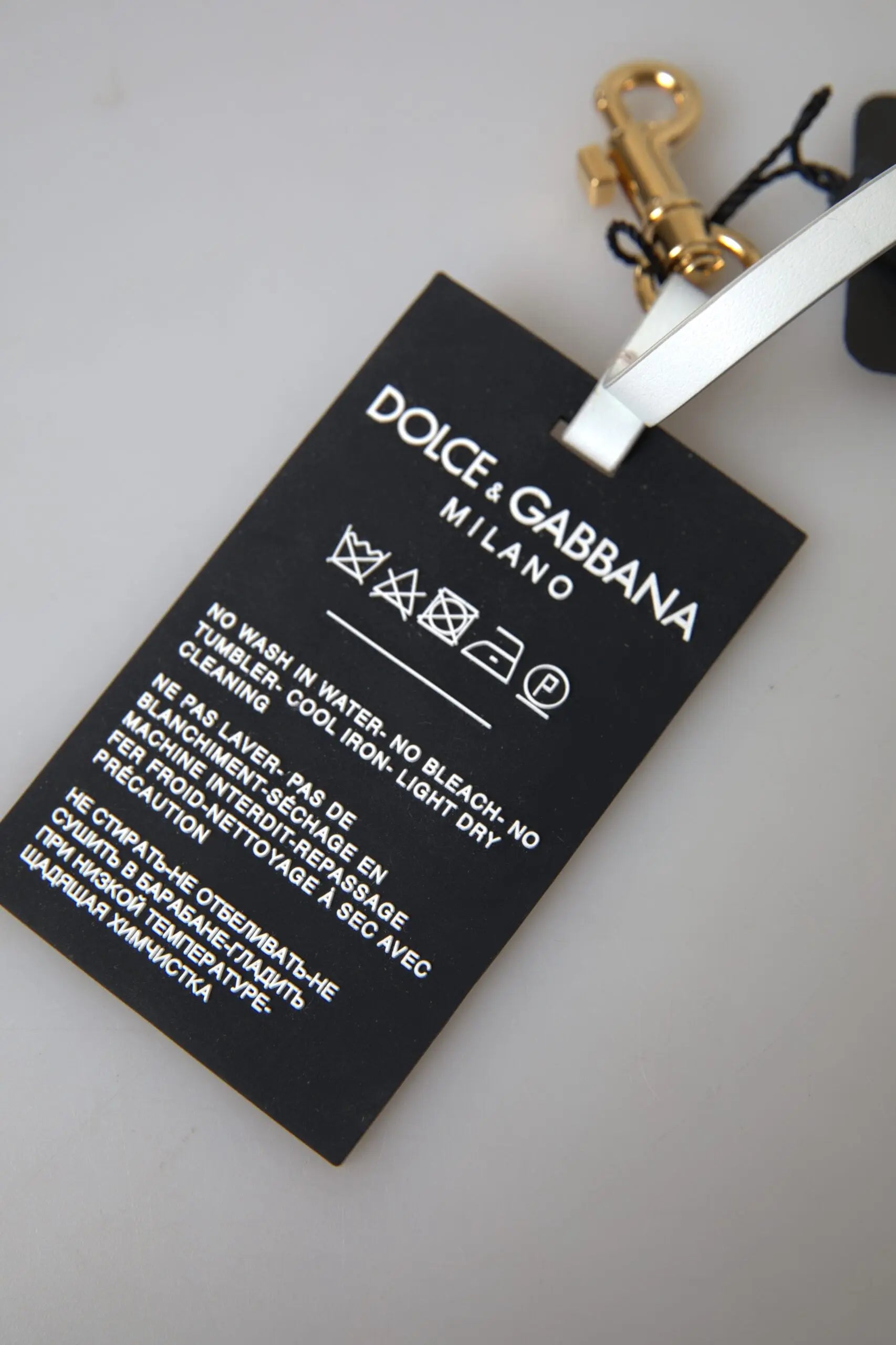Black Silicone DG Logo Gold Brass Keychain Dolce & Gabbana