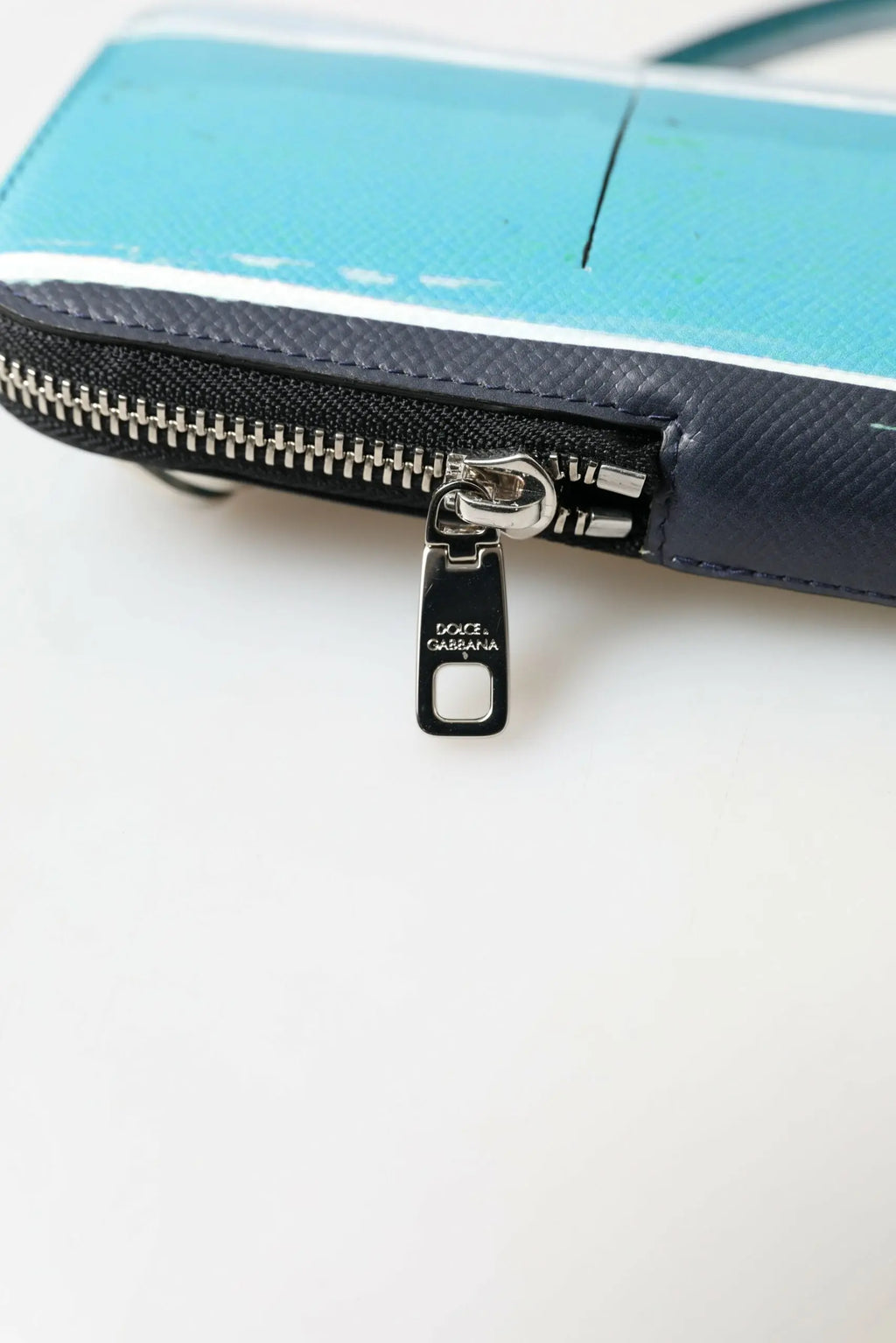 Blue Leather Purse Crossbody Sling Phone Bag Unisex Dolce & Gabbana