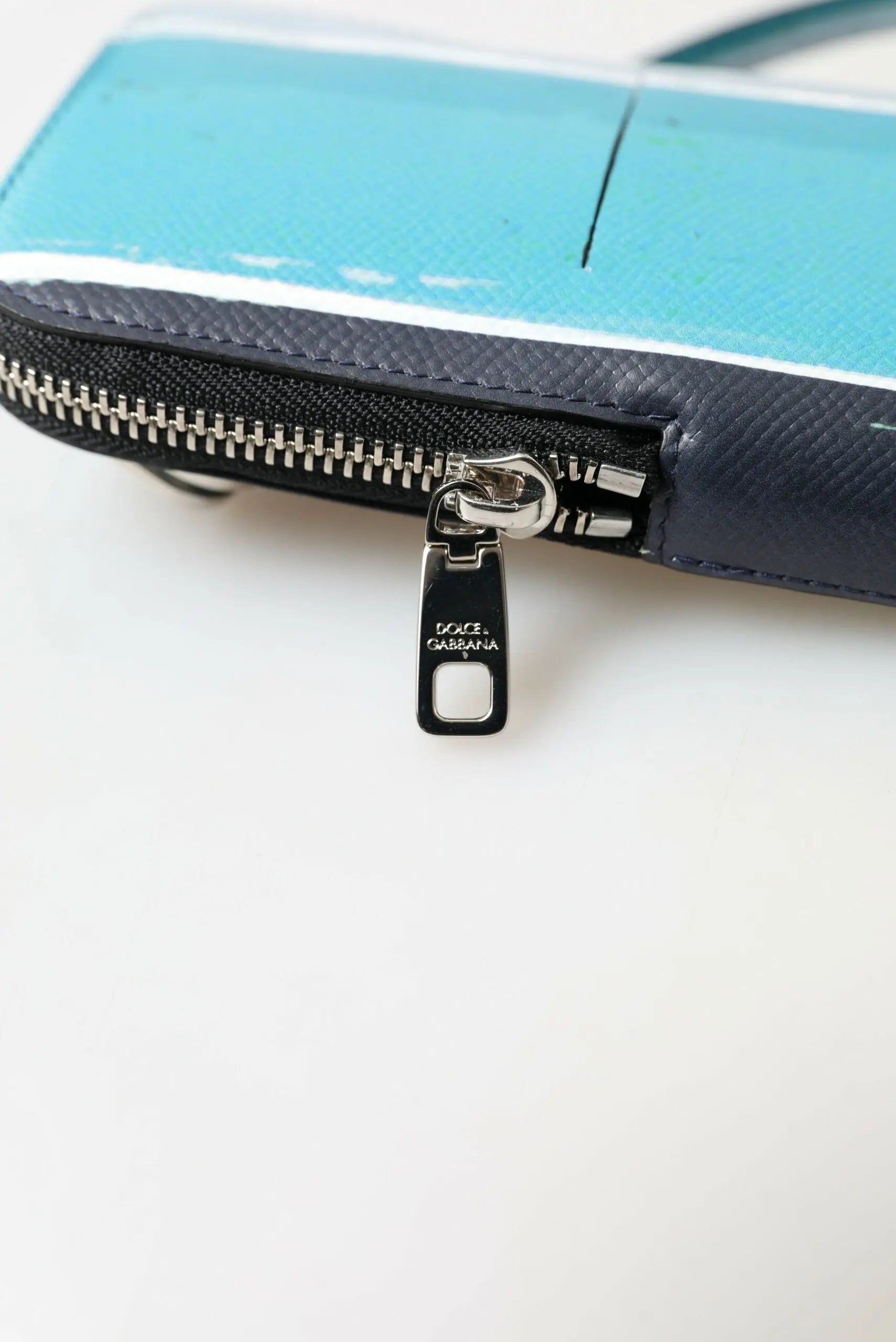 Blue Leather Purse Crossbody Sling Phone Bag Unisex Dolce & Gabbana