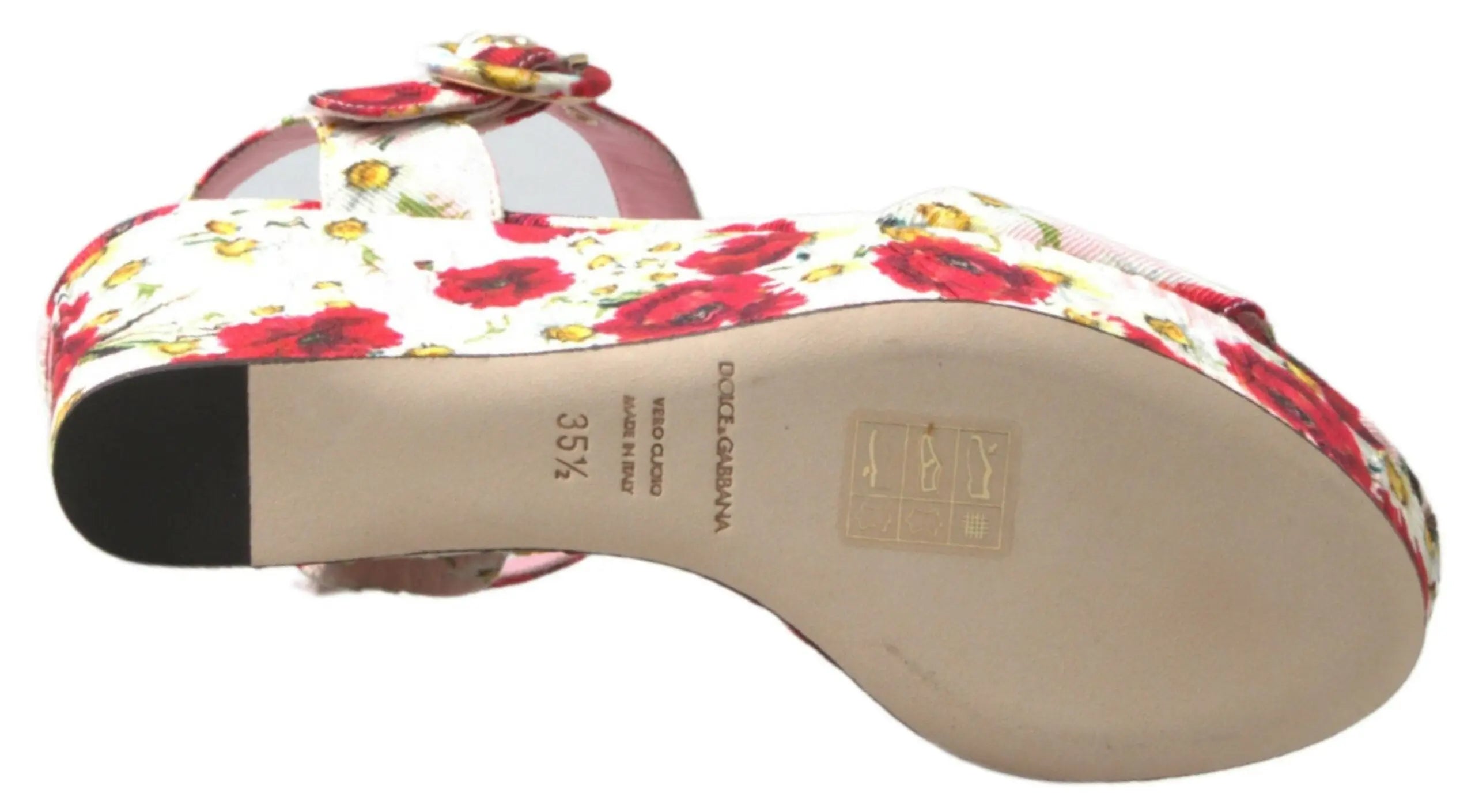 Multicolor floral print Wedges Floral Ankle Strap Sandals Dolce & Gabbana