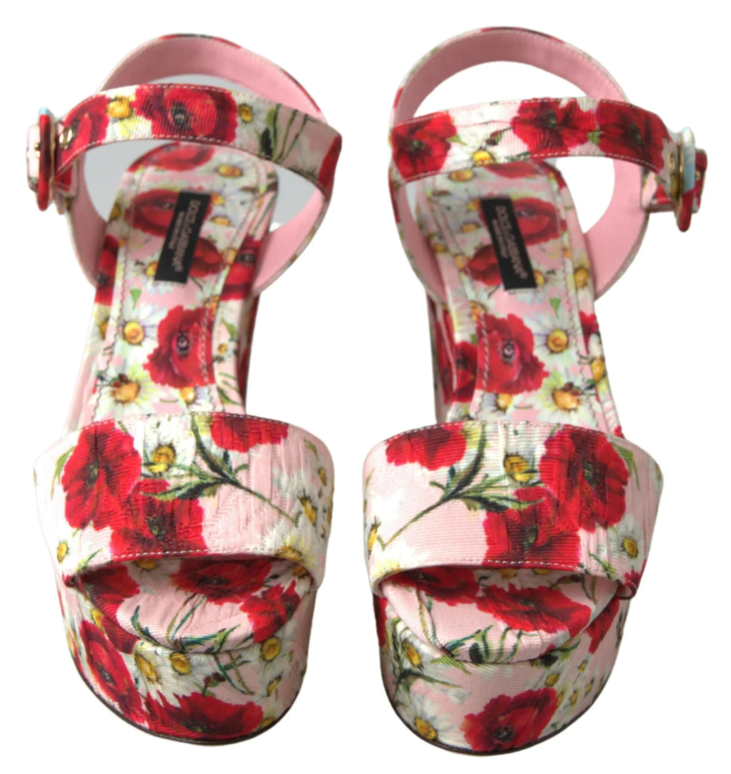 Multicolor floral print Wedges Floral Ankle Strap Sandals Dolce & Gabbana